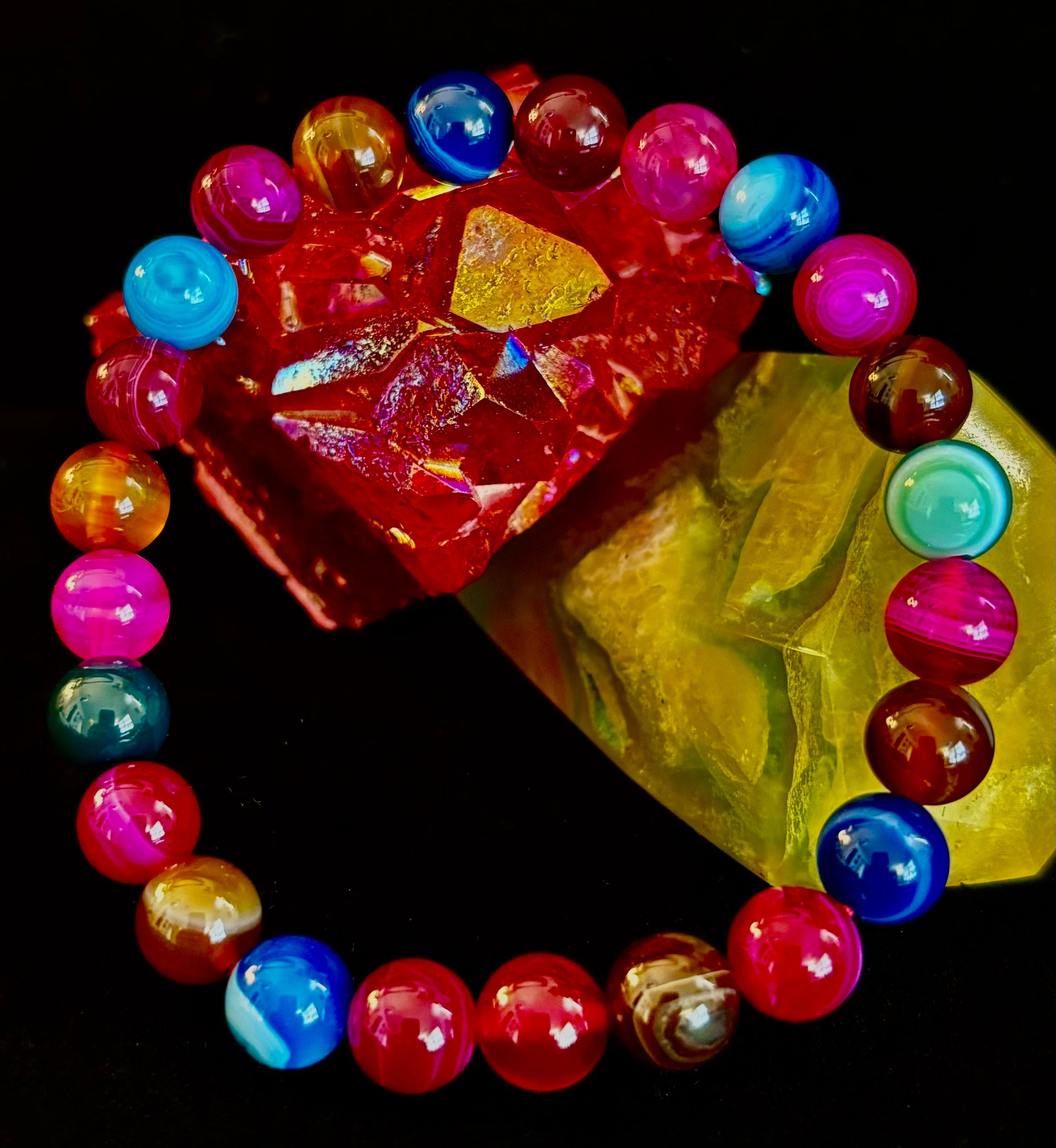 Happy Vibes Banded Agate Bracelet 🌈✨