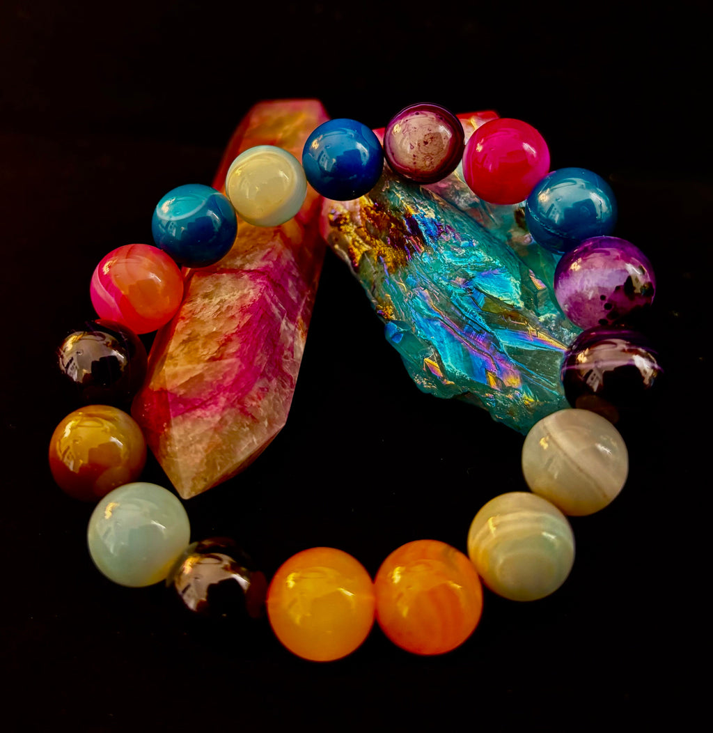 Happy Vibes Banded Agate Bracelet 🌈✨