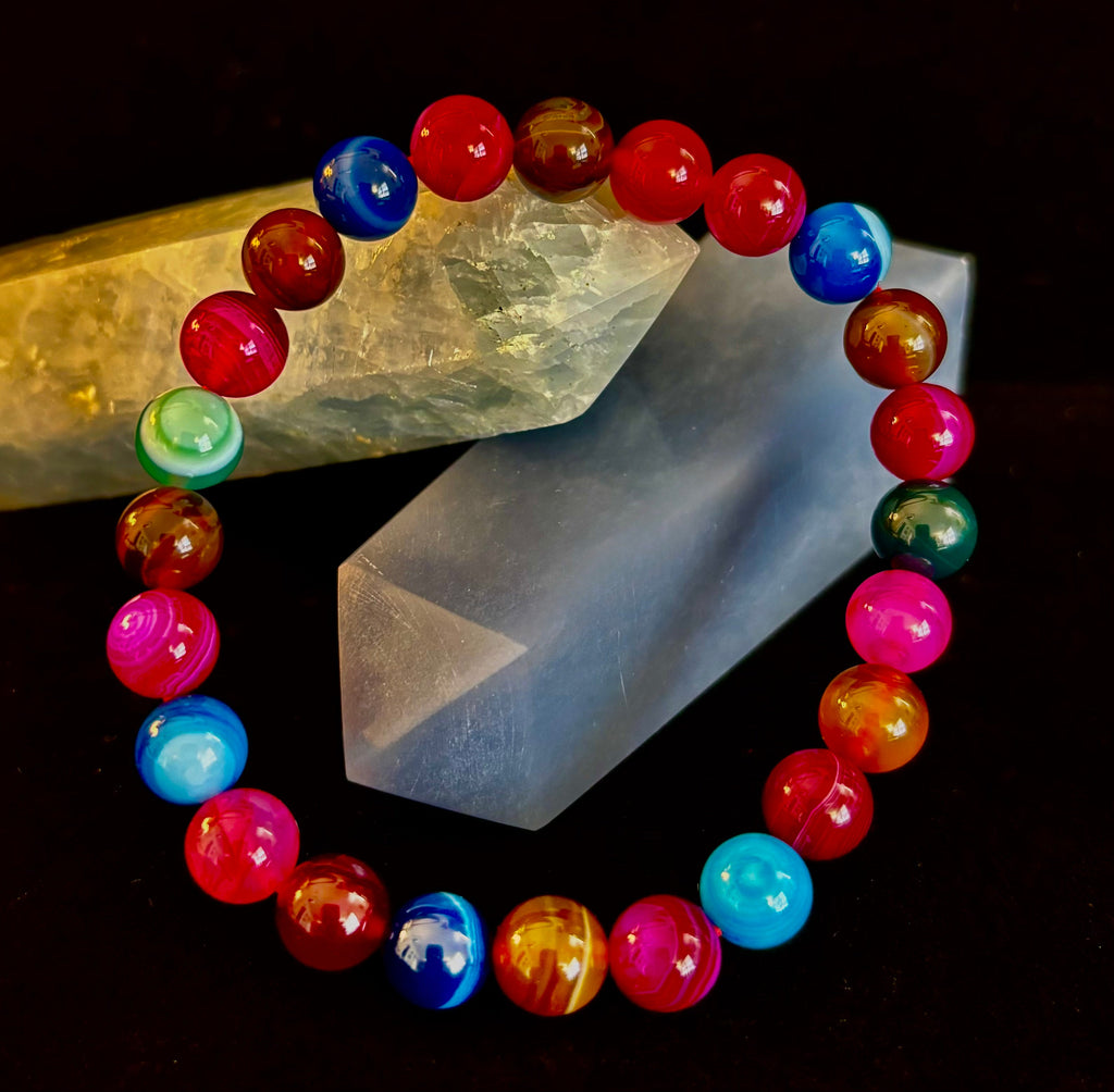 Happy Vibes Banded Agate Bracelet 🌈✨