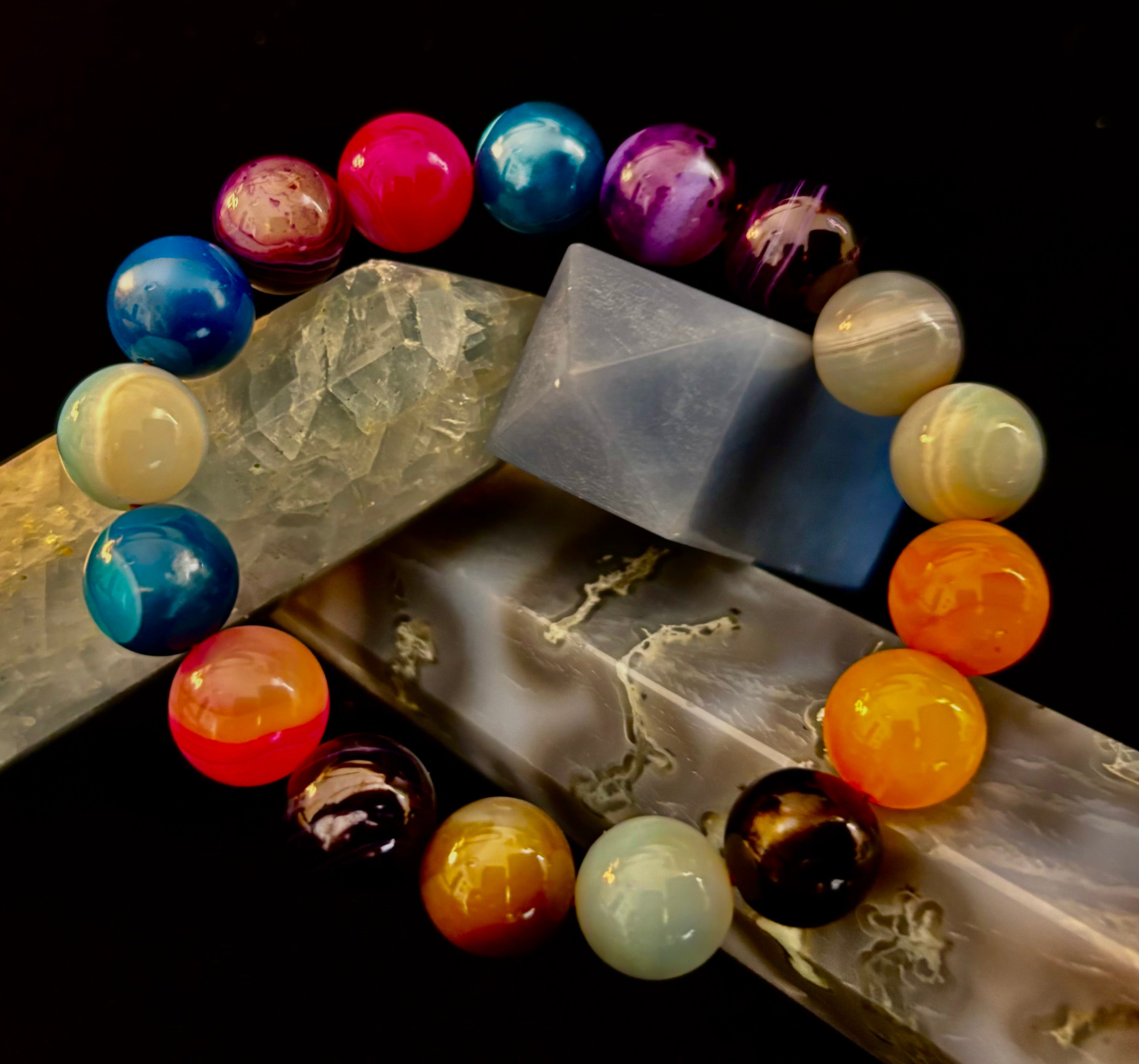 Happy Vibes Banded Agate Bracelet 🌈✨