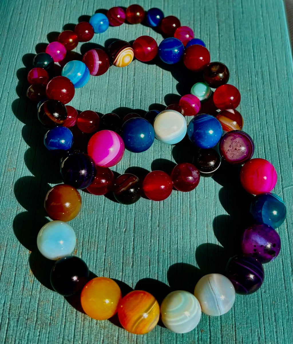 Happy Vibes Banded Agate Bracelet 🌈✨