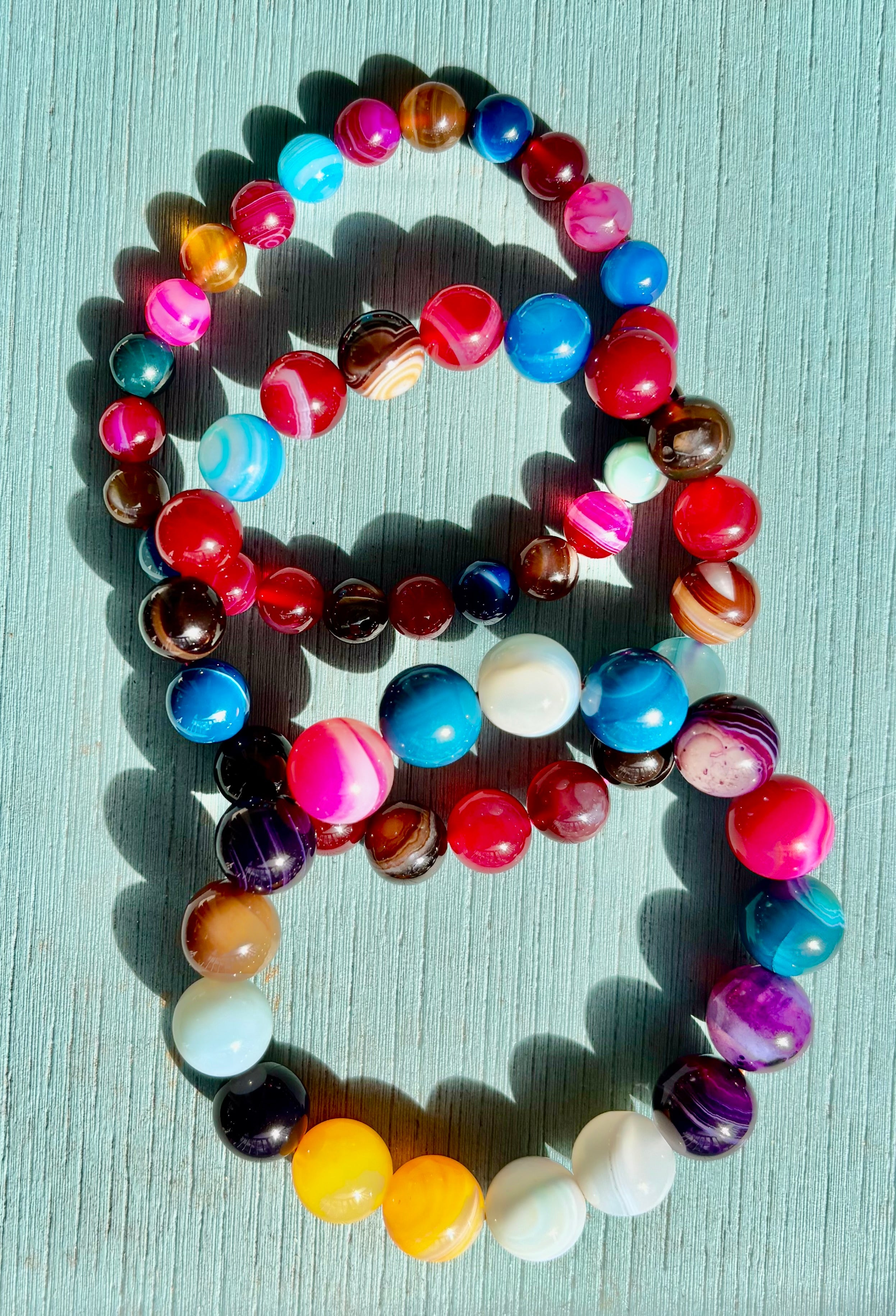 Happy Vibes Banded Agate Bracelet 🌈✨