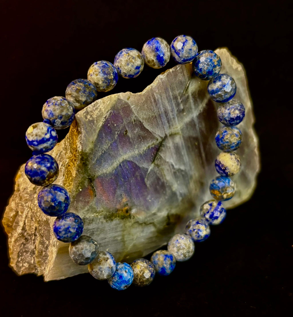 Clarity & Confidence Lapis Lazuli Bracelet – 8mm Polyhedral Gemstone Bracelet