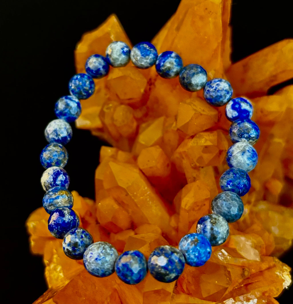 Clarity & Confidence Lapis Lazuli Bracelet – 8mm Polyhedral Gemstone Bracelet