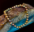 Iridescent Peacock Freshwater Pearl Bracelet – Natural Pearl Bracelet for Medium Wrists
