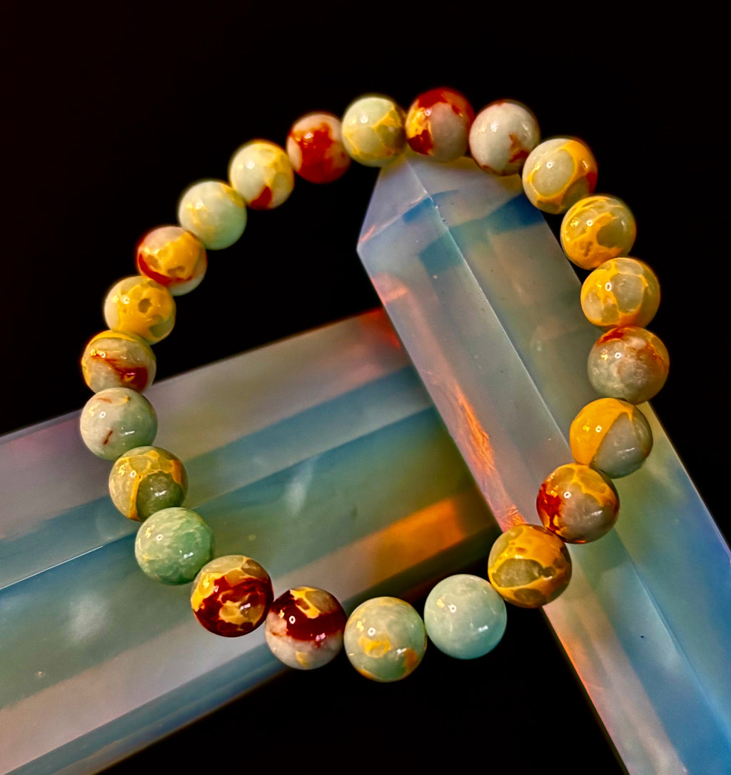 Transformation Energy Snake Skin Jasper Bracelet – 8mm Natural Gemstone