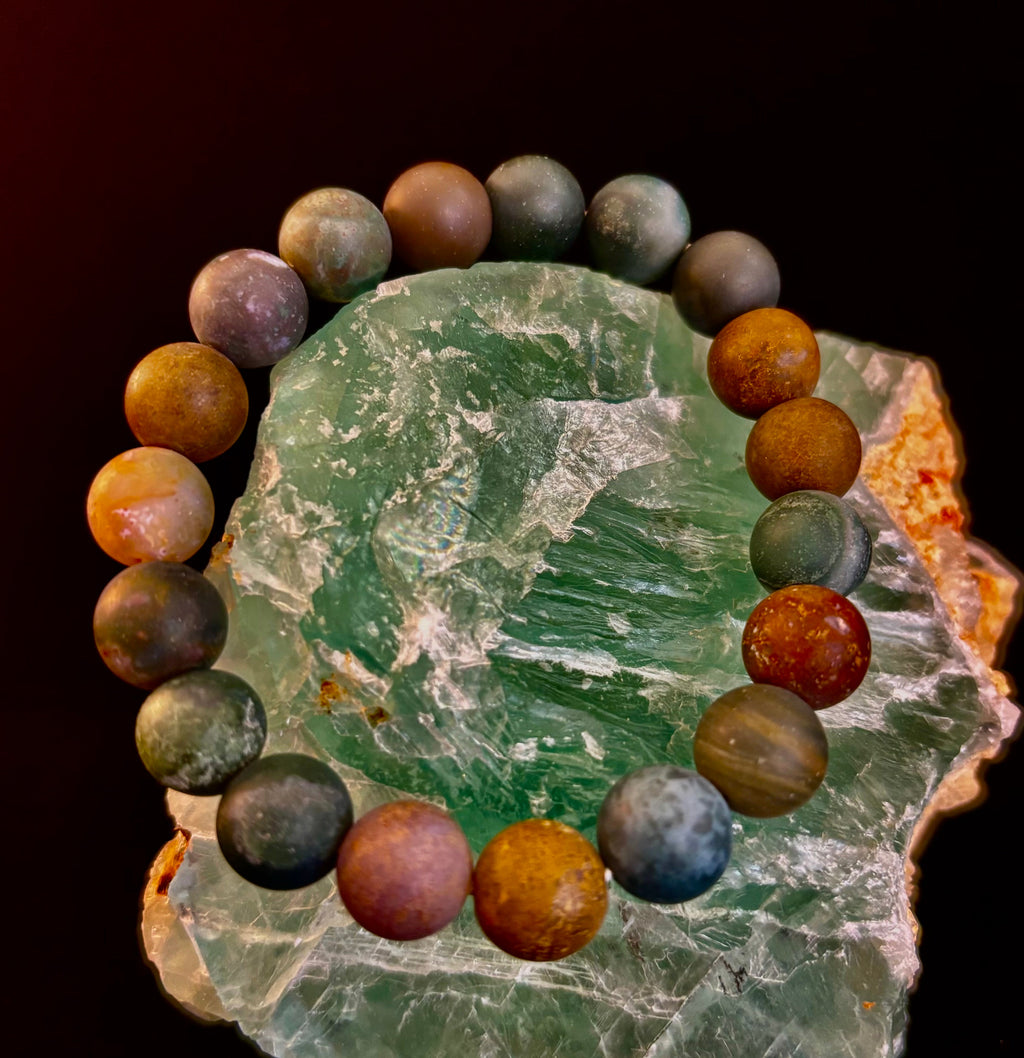 Grounded Strength Fancy Jasper Power Bracelet – 10mm Matte Gemstone