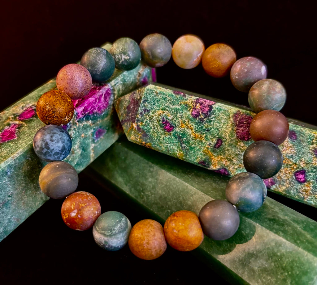 Grounded Strength Fancy Jasper Power Bracelet – 10mm Matte Gemstone
