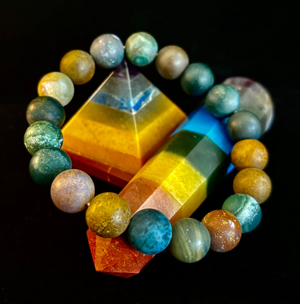 Grounded Strength Fancy Jasper Power Bracelet – 10mm Matte Gemstone