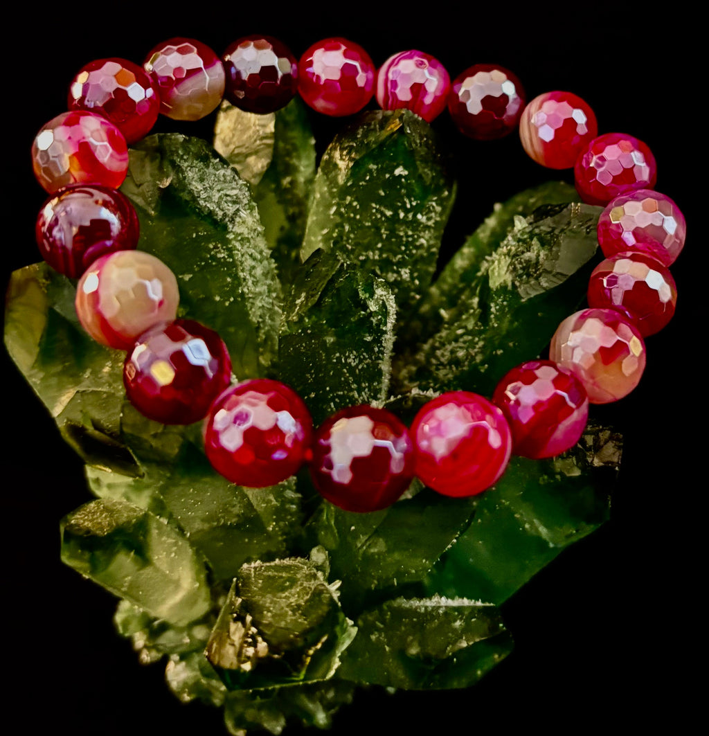 Fuchsia Prism Power Bracelet – Mystic Banded Agate (3 bead size options!)