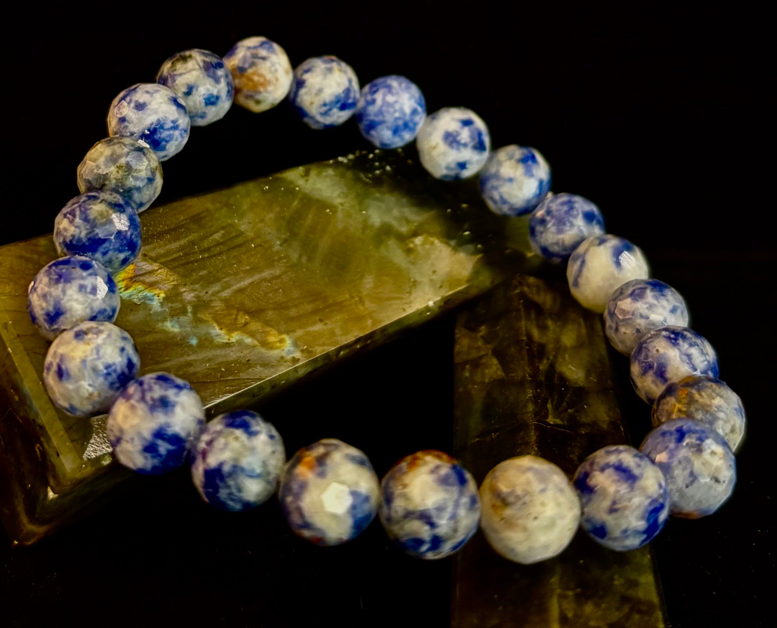 Ocean Stone Blue Spot Jasper Bracelet