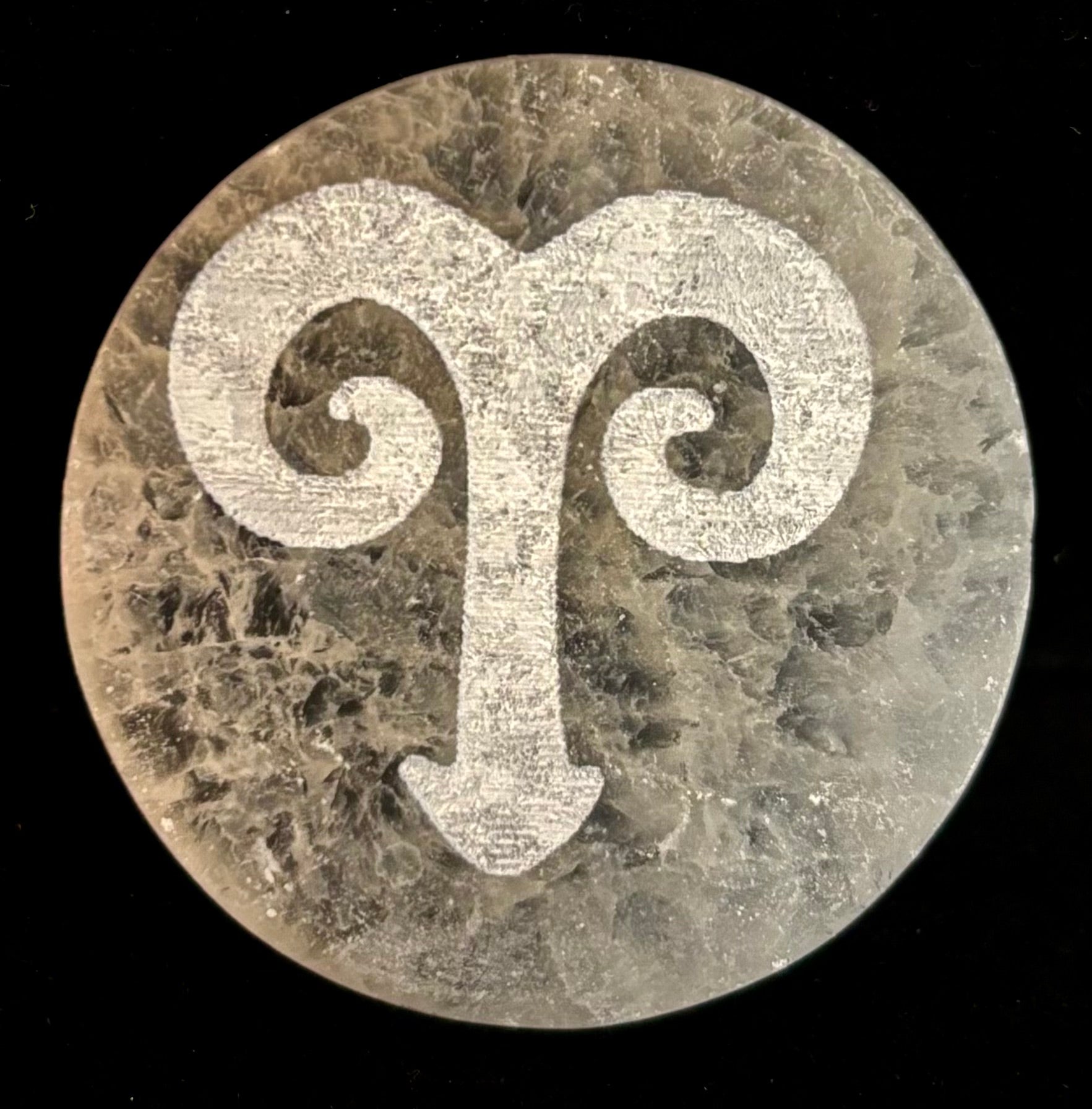 Zodiac Selenite Cleansing Coin – Crystal Cleansing & Astrology Energy Disc