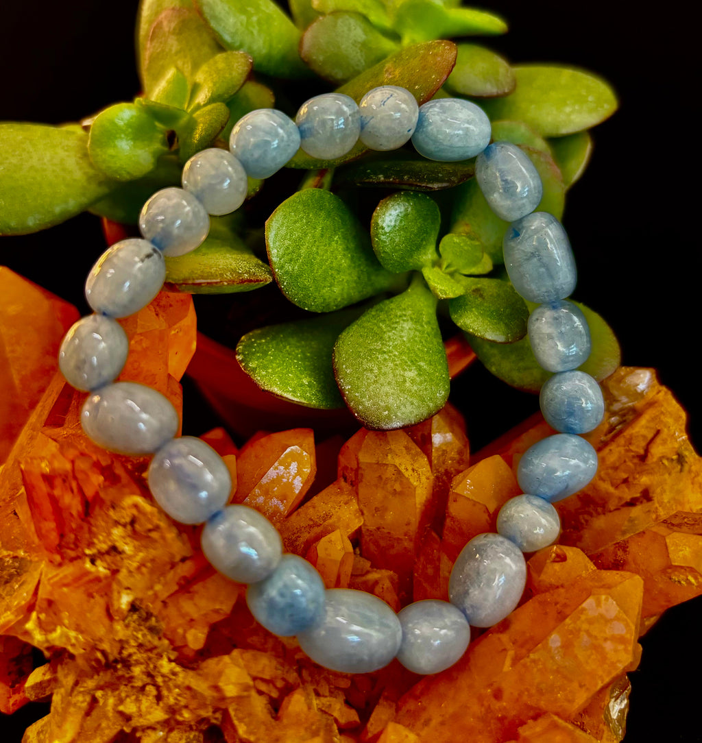 Ocean Whisper Natural Aquamarine Tumbled Bracelet