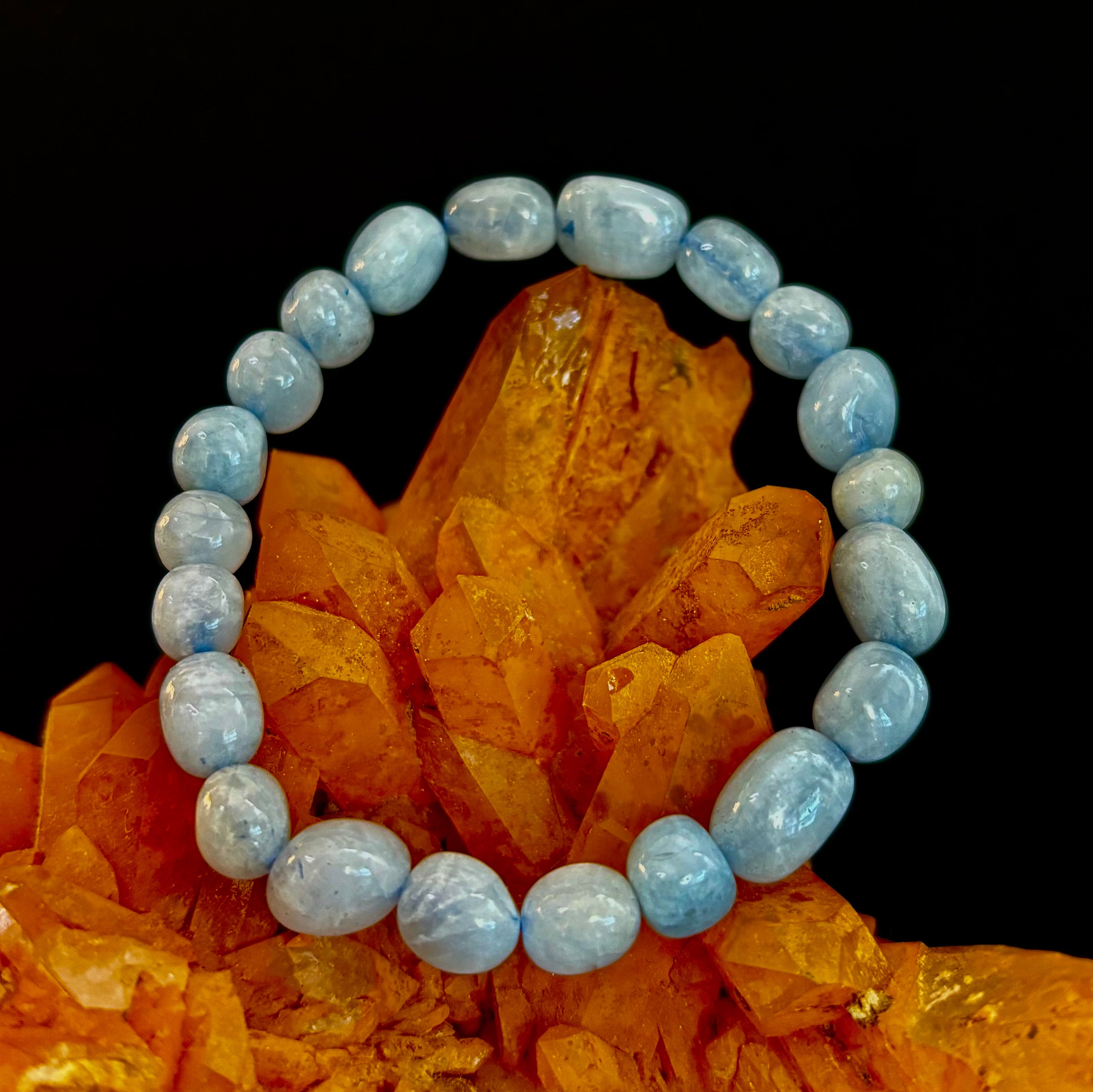 Ocean Whisper Natural Aquamarine Tumbled Bracelet