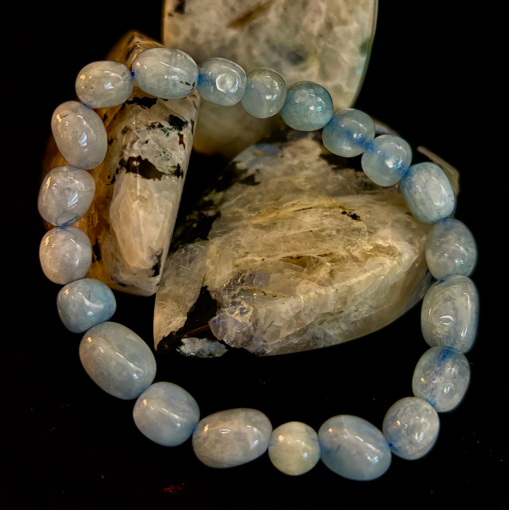 Ocean Whisper Natural Aquamarine Tumbled Bracelet