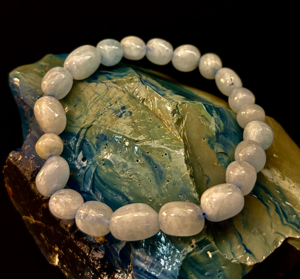 Ocean Whisper Natural Aquamarine Tumbled Bracelet