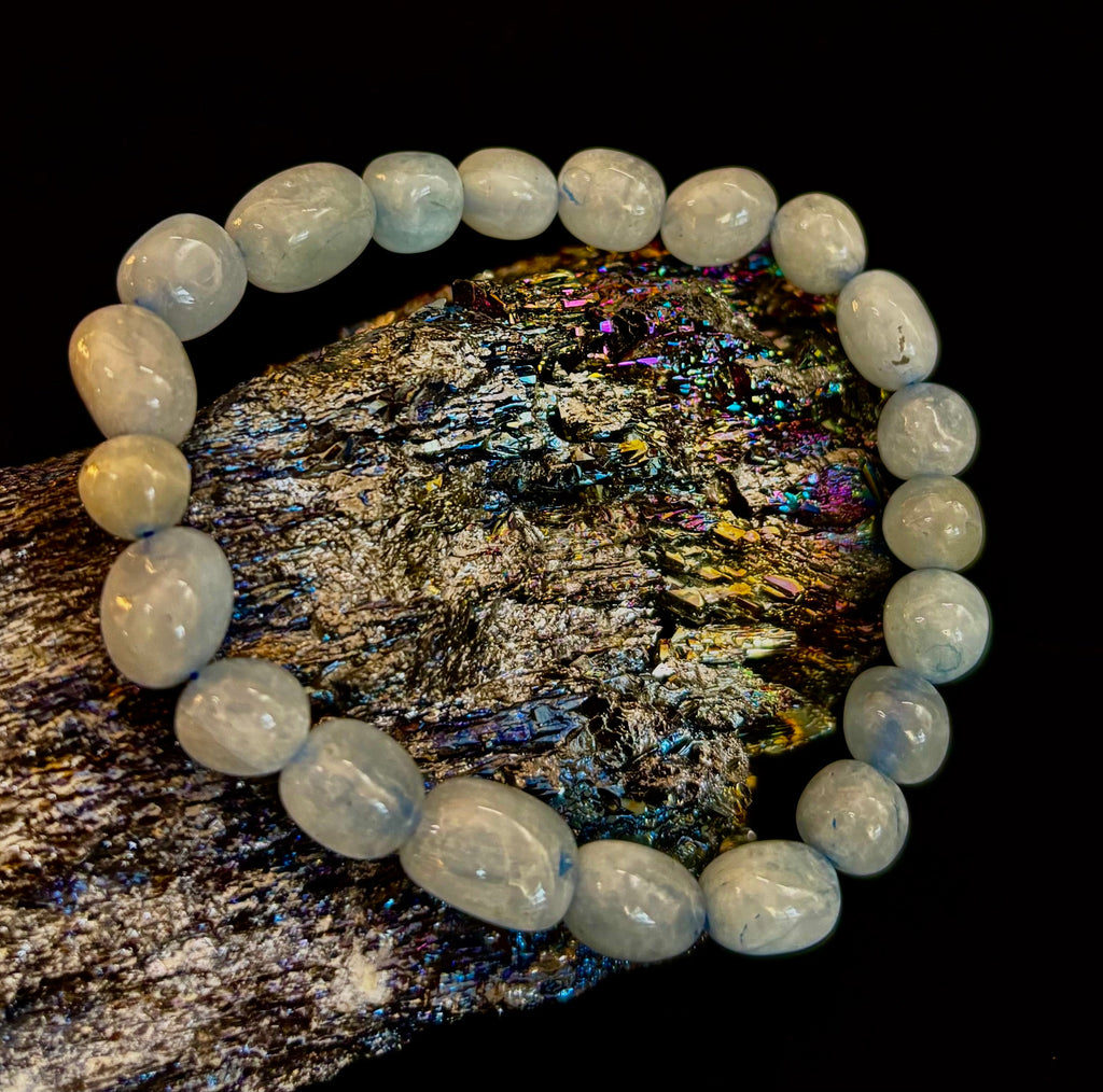 Ocean Whisper Natural Aquamarine Tumbled Bracelet