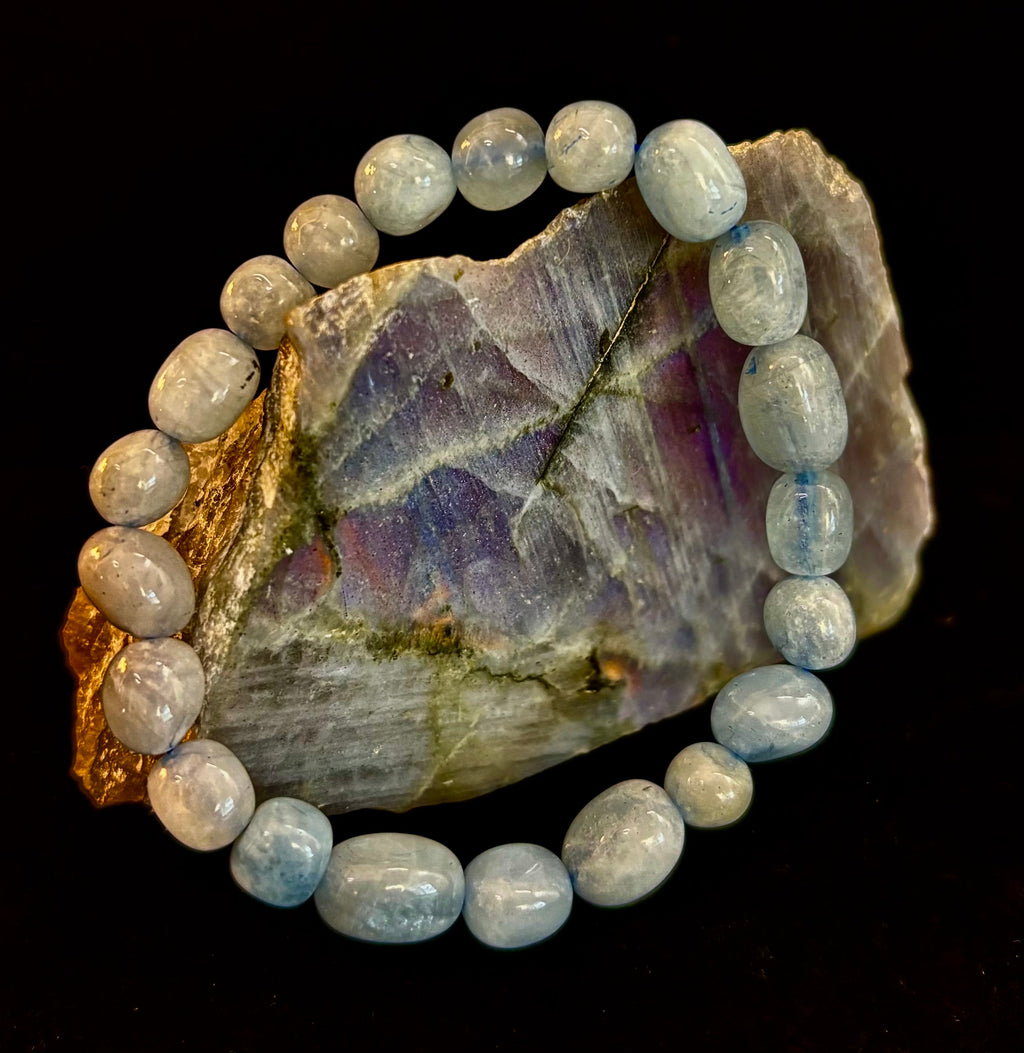 Ocean Whisper Natural Aquamarine Tumbled Bracelet