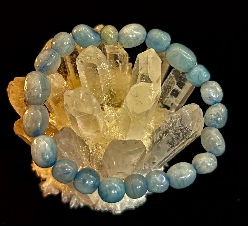 Ocean Whisper Natural Aquamarine Tumbled Bracelet