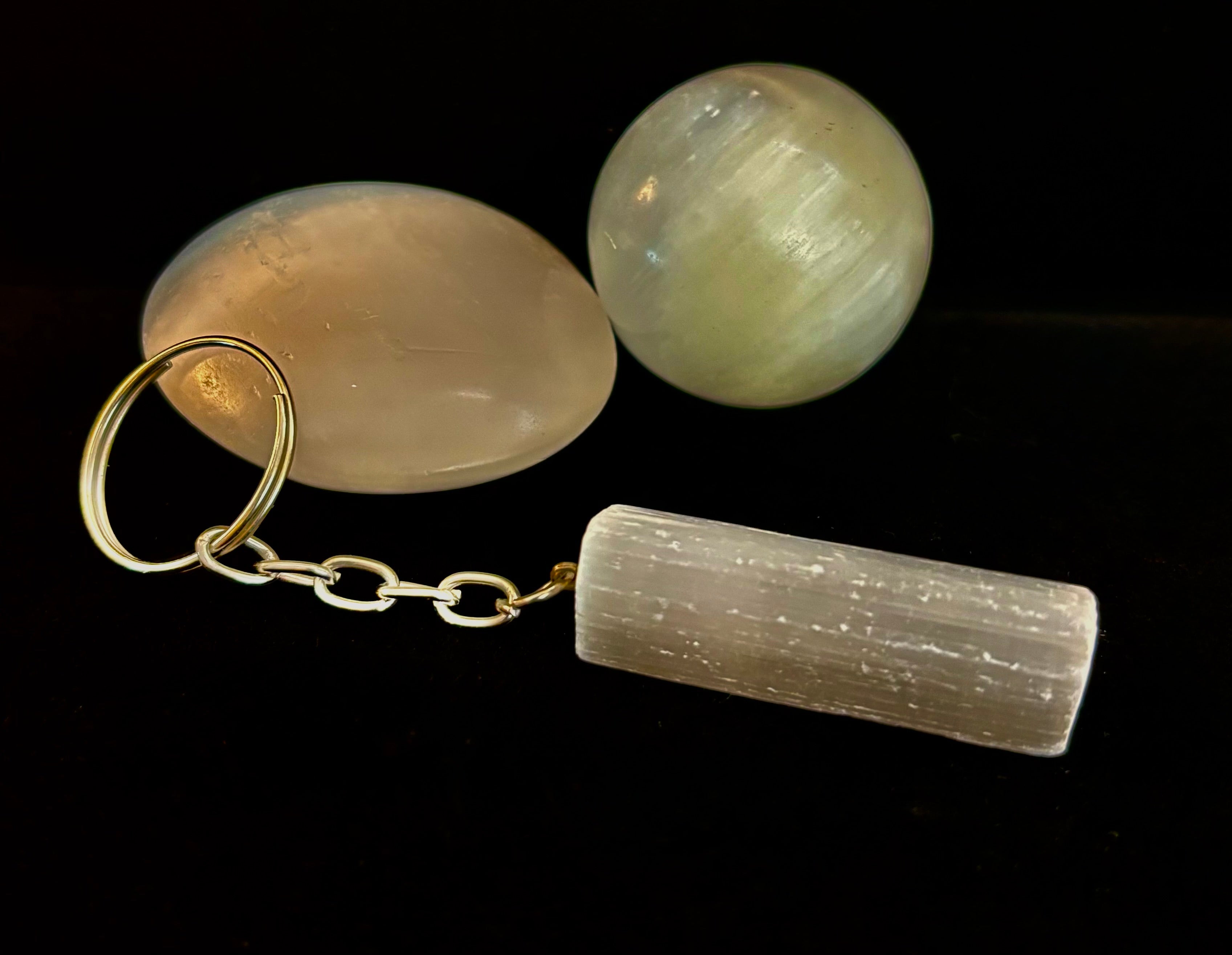 Selenite Energy Cleanse Keychain
