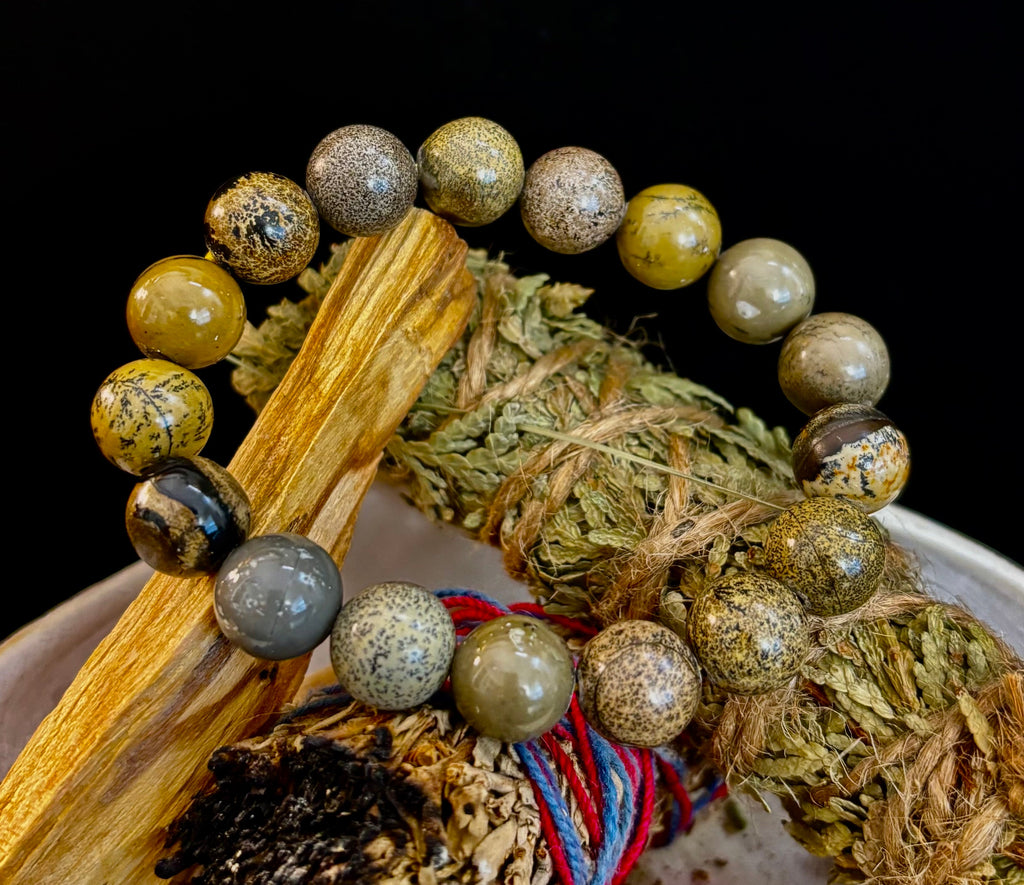 Grass Flower Jasper Bracelet – 10mm | Small–Medium (6.5"–7")