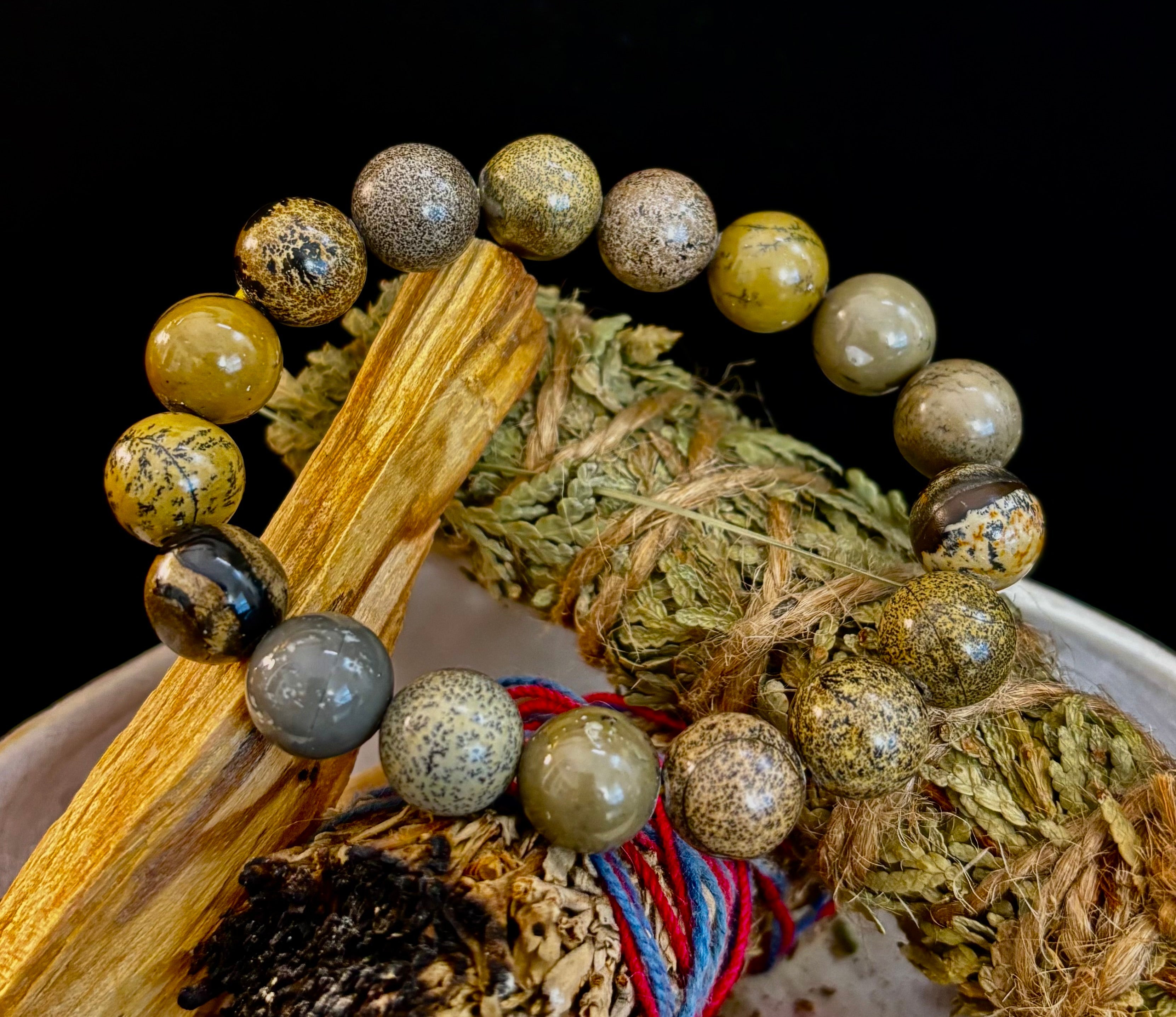 Grass Flower Jasper Bracelet – 10mm | Small–Medium (6.5"–7")