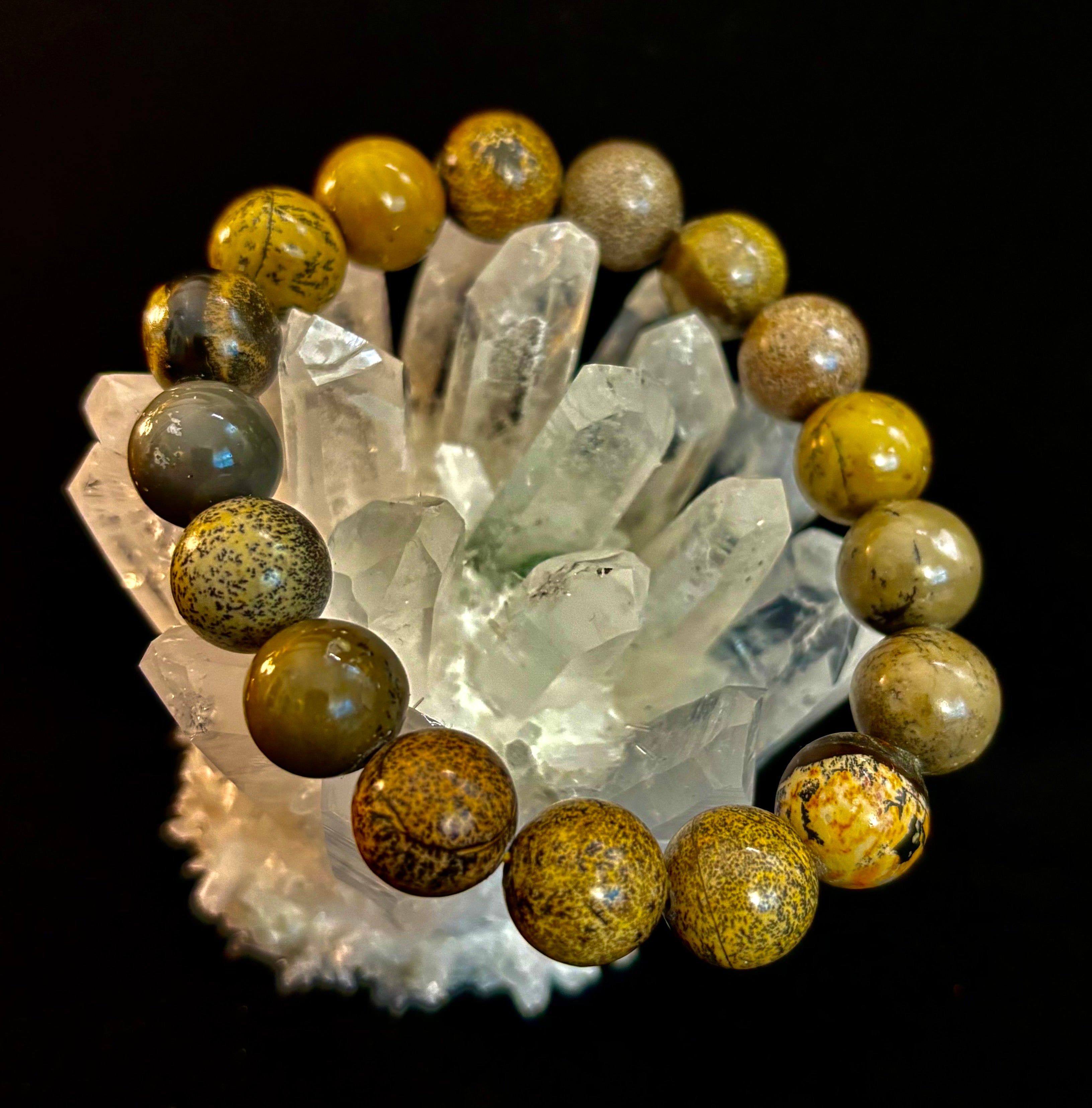 Grass Flower Jasper Bracelet – 10mm | Small–Medium (6.5"–7")