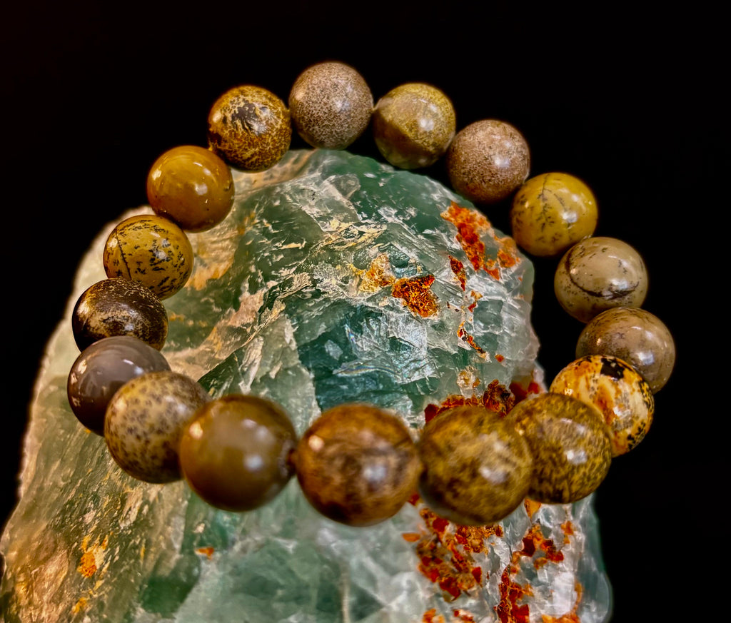Grass Flower Jasper Bracelet – 10mm | Small–Medium (6.5"–7")