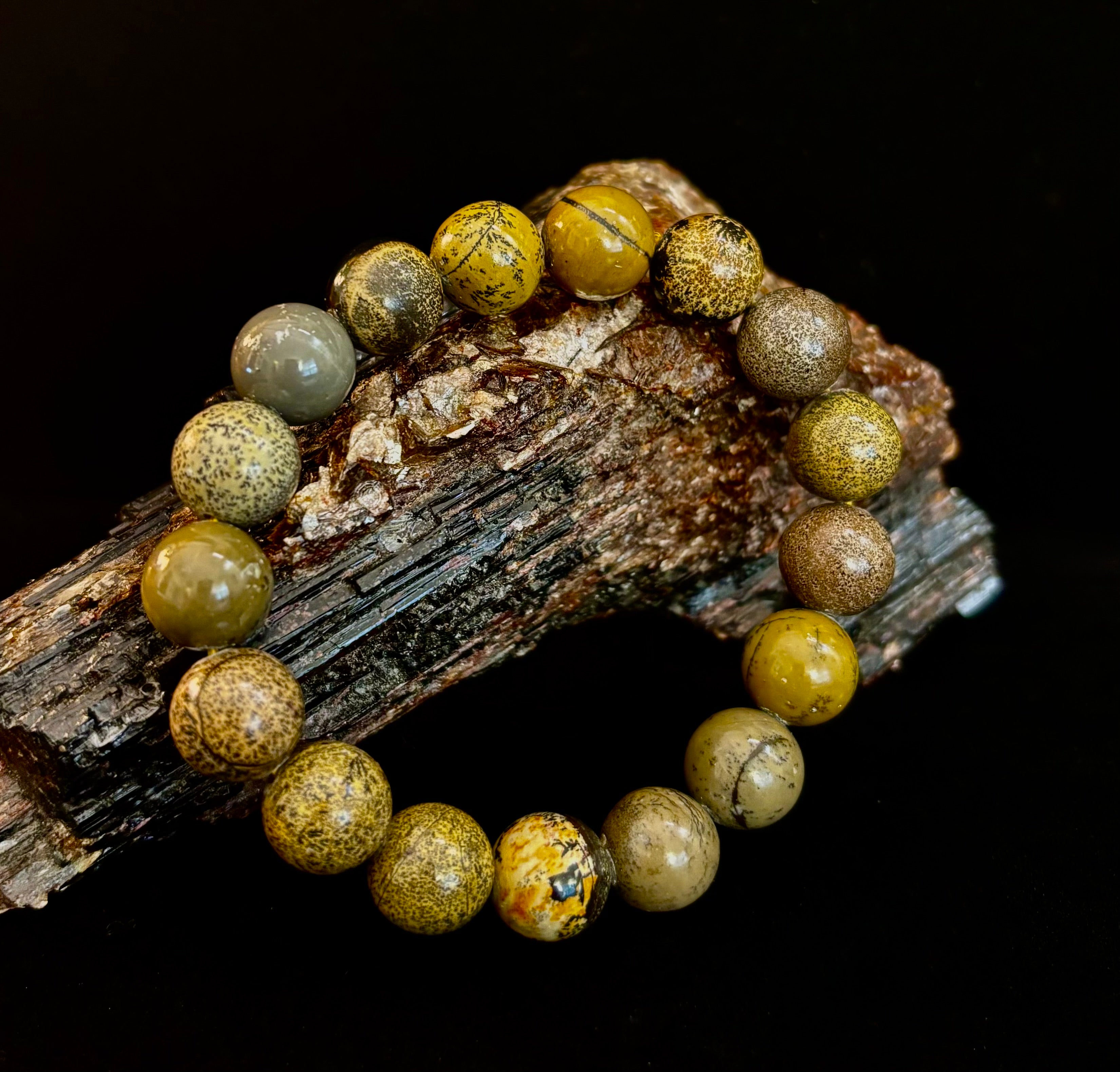 Grass Flower Jasper Bracelet – 10mm | Small–Medium (6.5"–7")