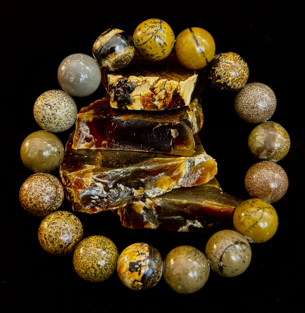 Grass Flower Jasper Bracelet – 10mm | Small–Medium (6.5"–7")