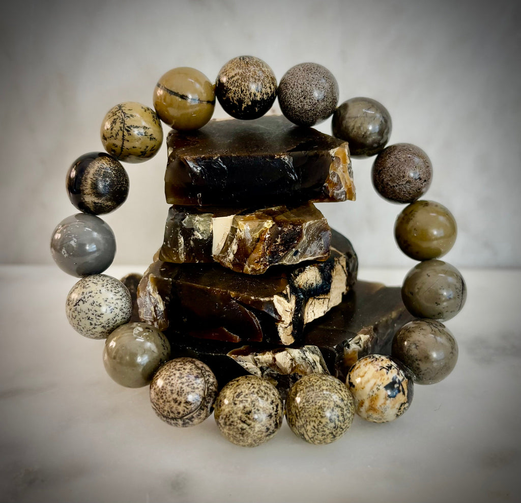 Grass Flower Jasper Bracelet – 10mm | Small–Medium (6.5"–7")