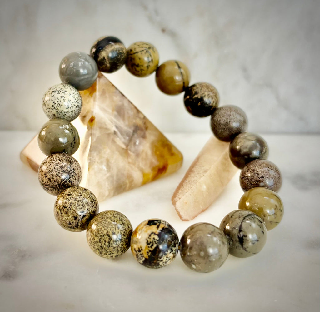 Grass Flower Jasper Bracelet – 10mm | Small–Medium (6.5"–7")