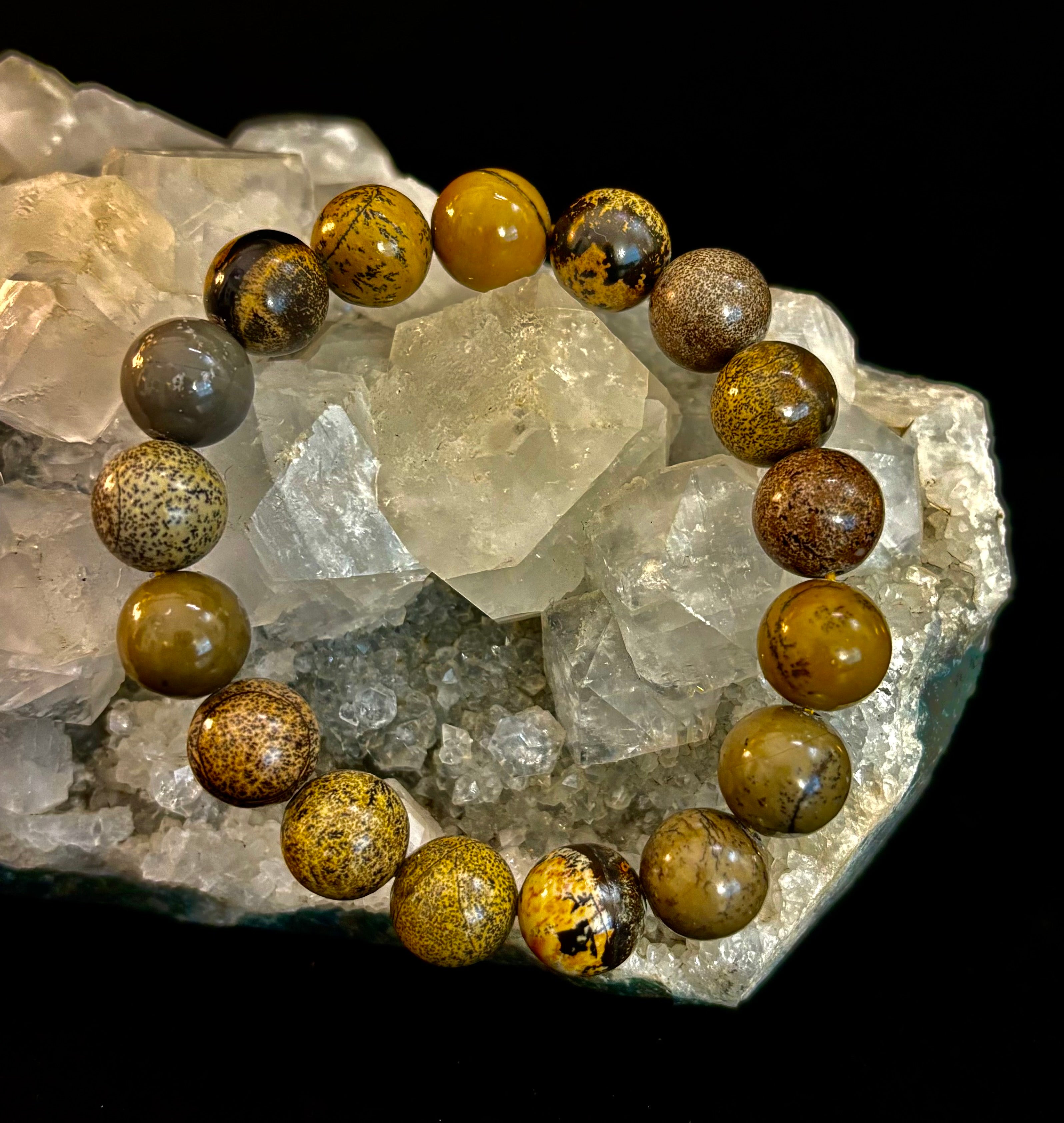 Grass Flower Jasper Bracelet – 10mm | Small–Medium (6.5"–7")