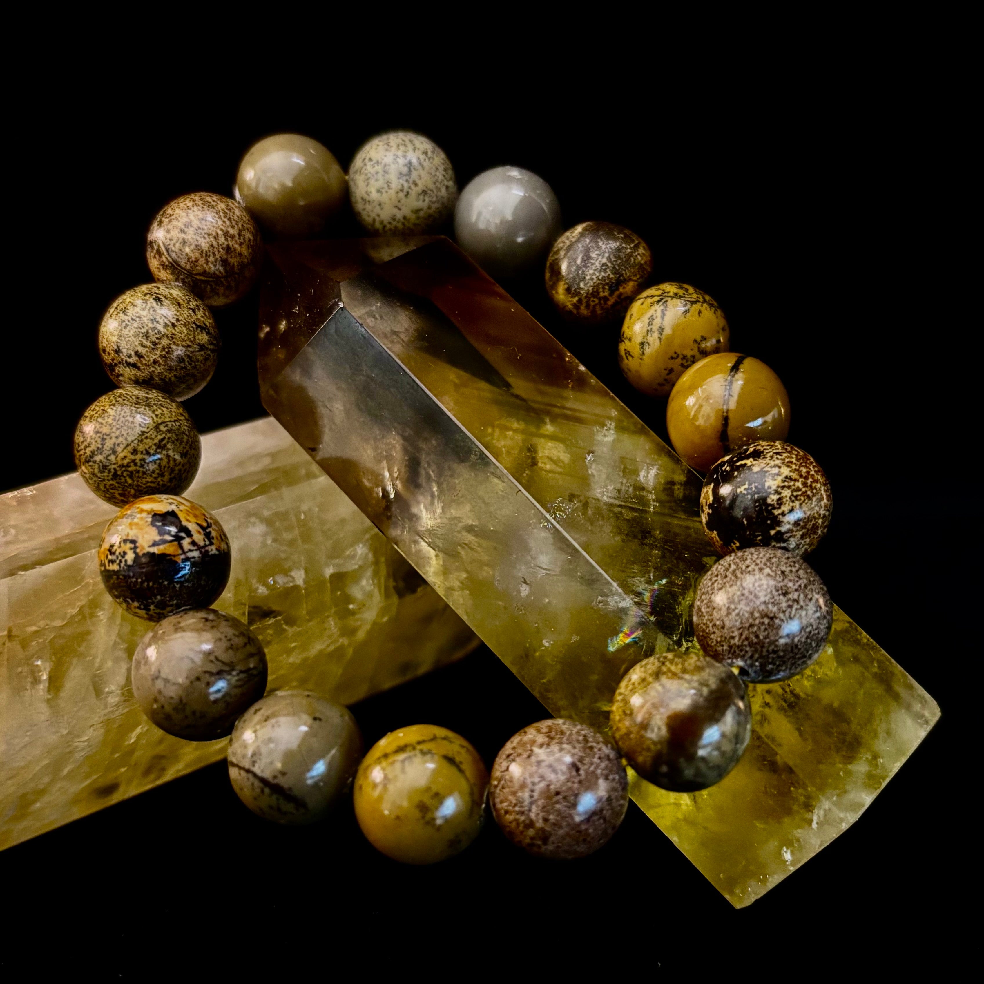 Grass Flower Jasper Bracelet – 10mm | Small–Medium (6.5"–7")