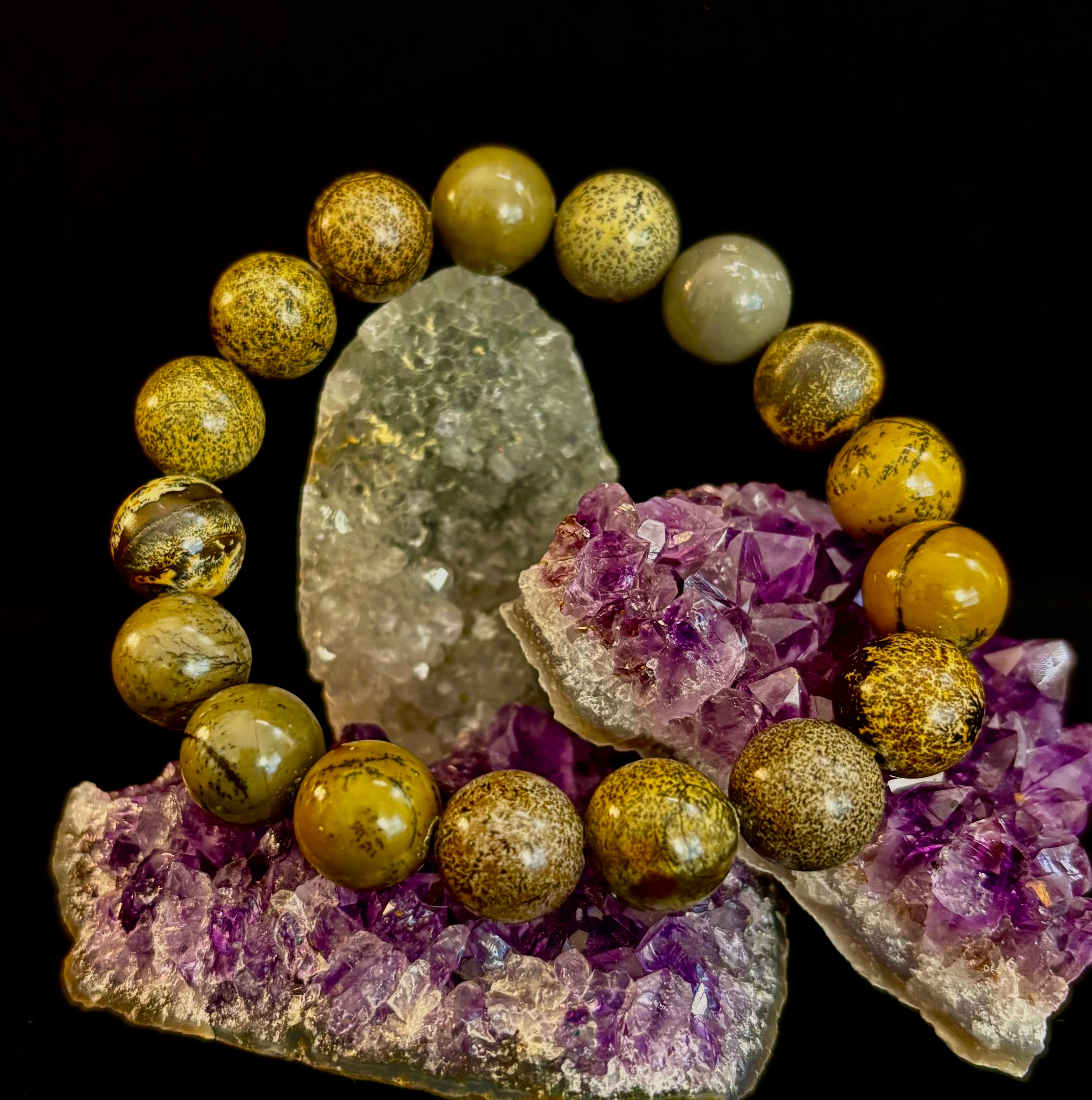 Grass Flower Jasper Bracelet – 10mm | Small–Medium (6.5"–7")