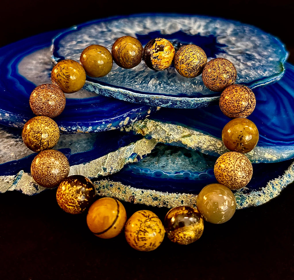 Grass Flower Jasper Bracelet – 10mm | Small–Medium (6.5"–7")