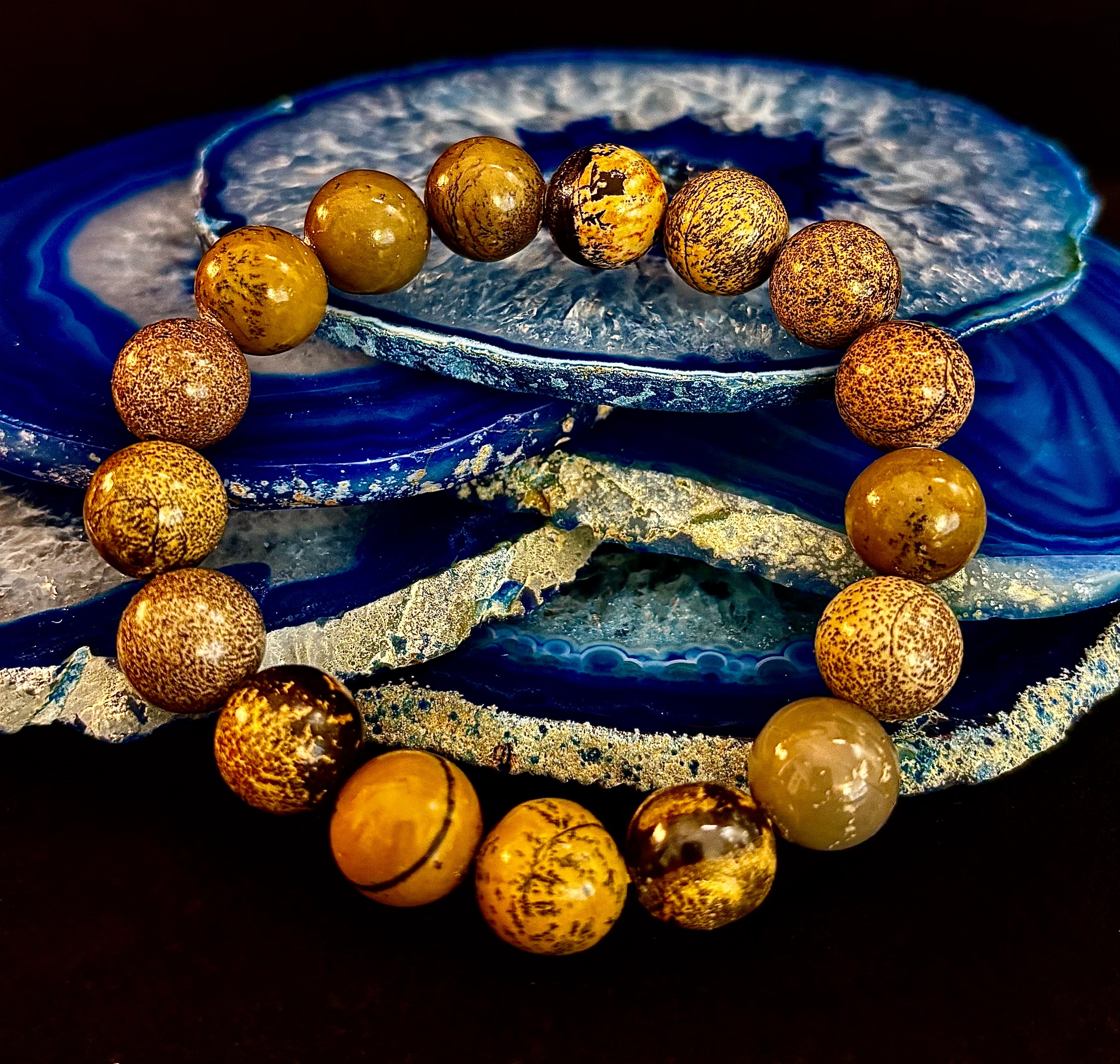 Grass Flower Jasper Bracelet – 10mm | Small–Medium (6.5"–7")