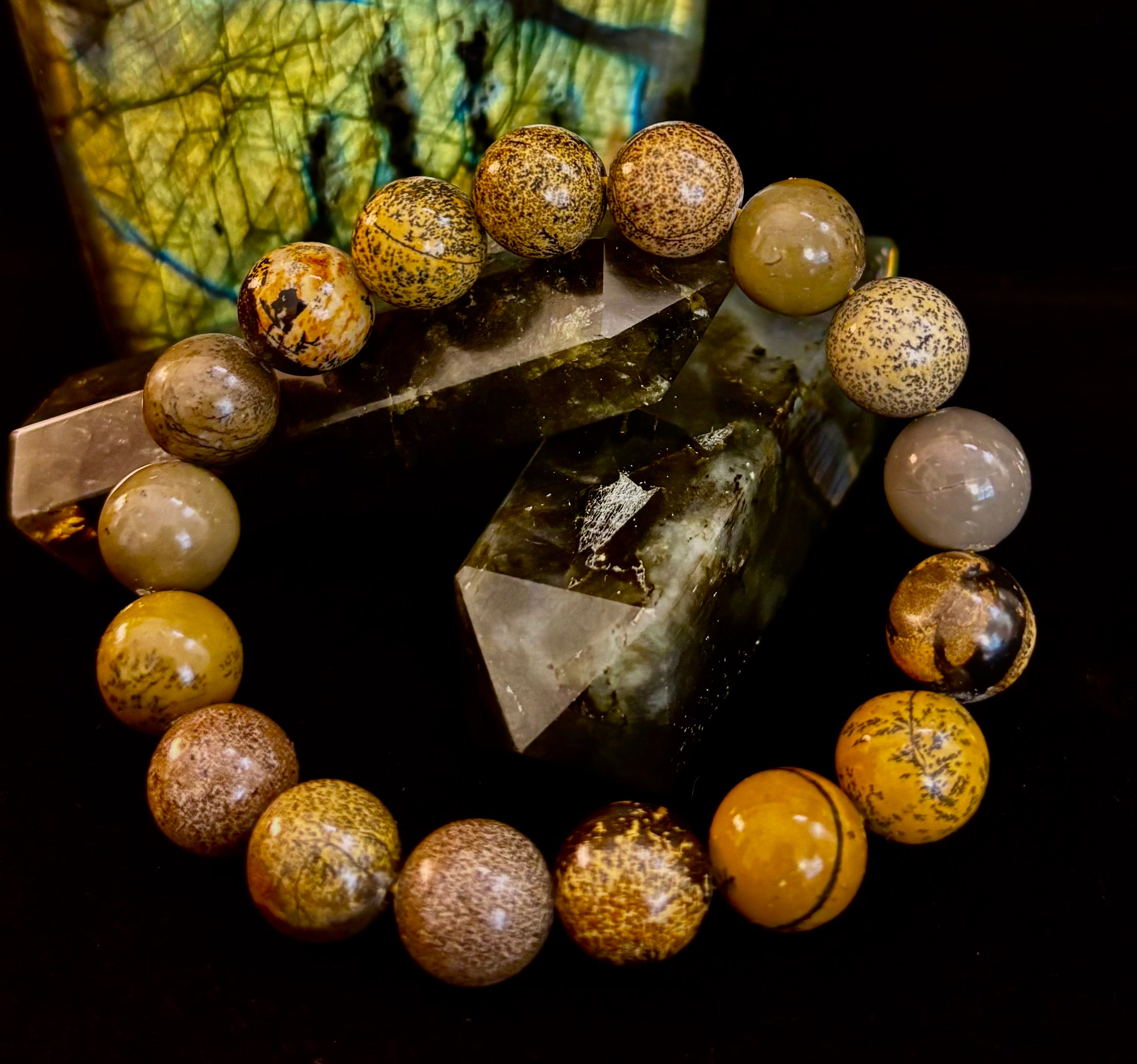 Grass Flower Jasper Bracelet – 10mm | Small–Medium (6.5"–7")