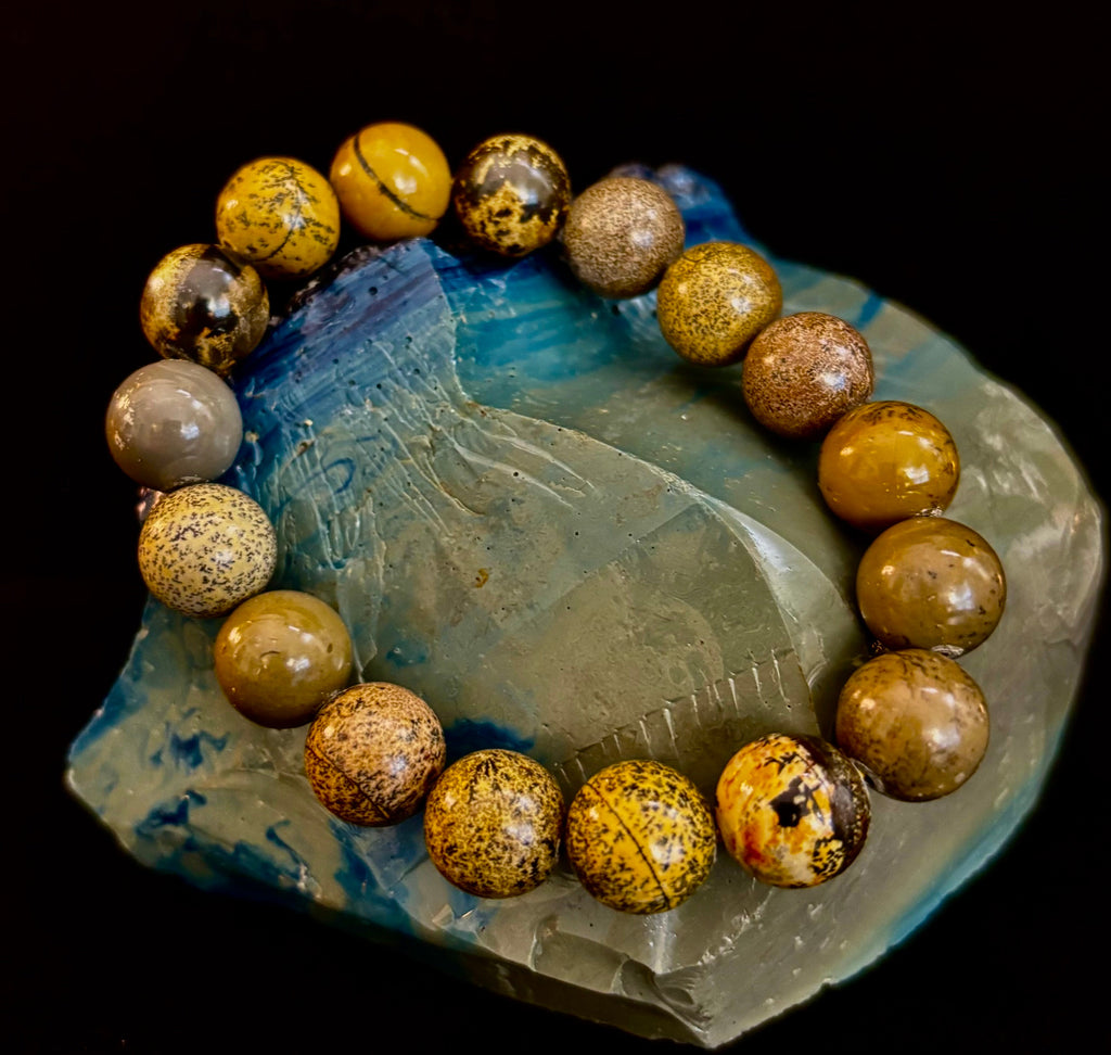 Grass Flower Jasper Bracelet – 10mm | Small–Medium (6.5"–7")