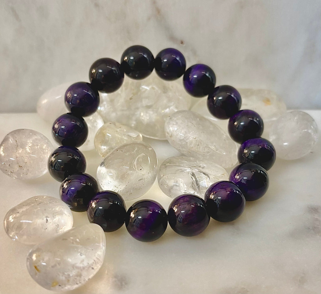 Midnight Majesty Dark Purple Agate Bracelet