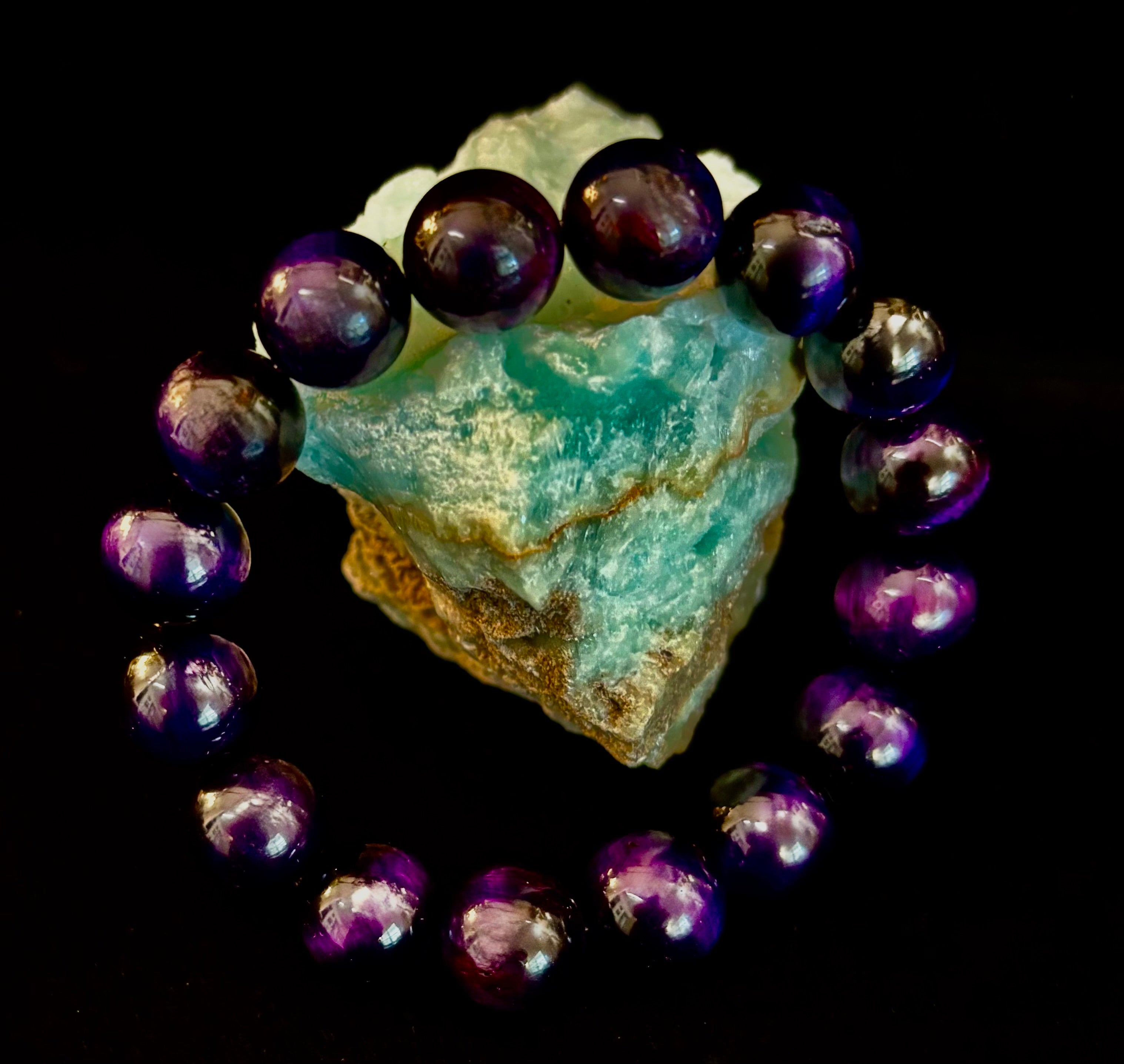 Midnight Majesty Dark Purple Agate Bracelet
