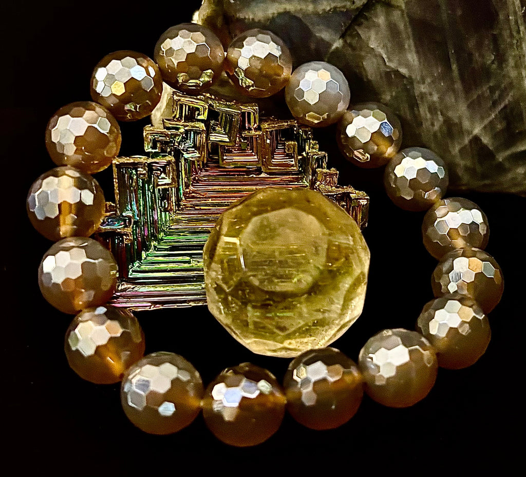 I Feel So Free - Mystic Agate 12mm Faceted Bracelet
