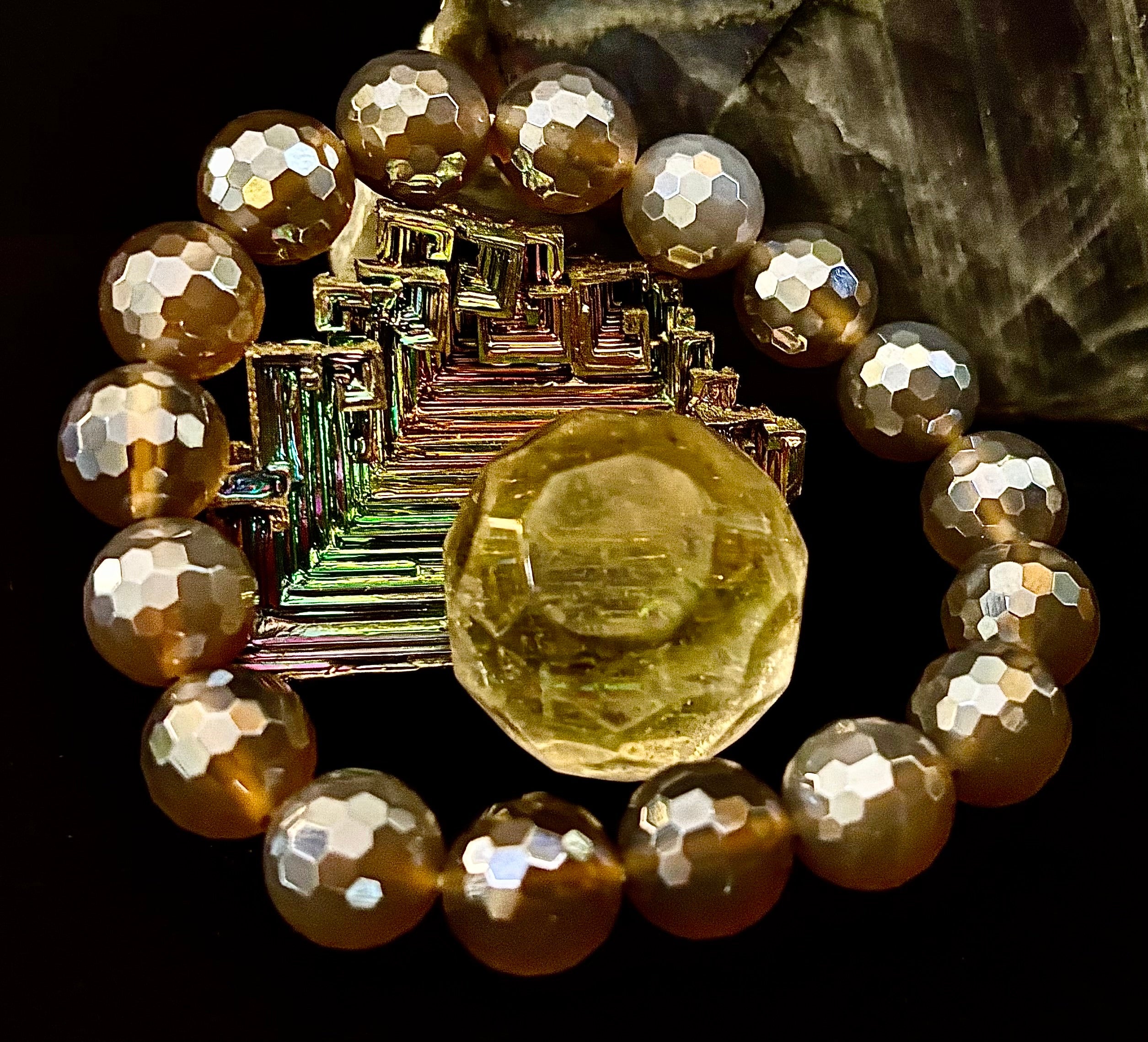 I Feel So Free - Mystic Agate 12mm Faceted Bracelet