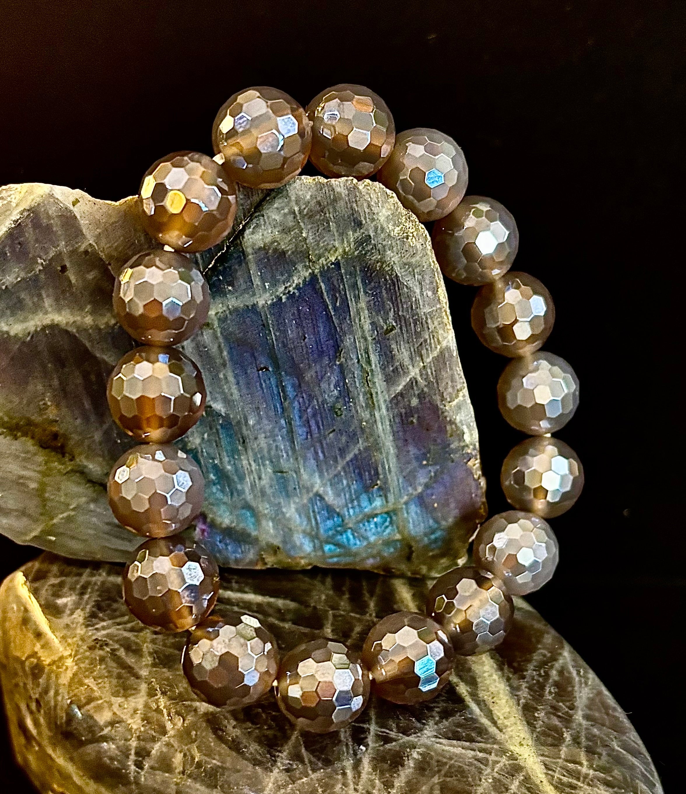 I Feel So Free - Mystic Agate 12mm Faceted Bracelet