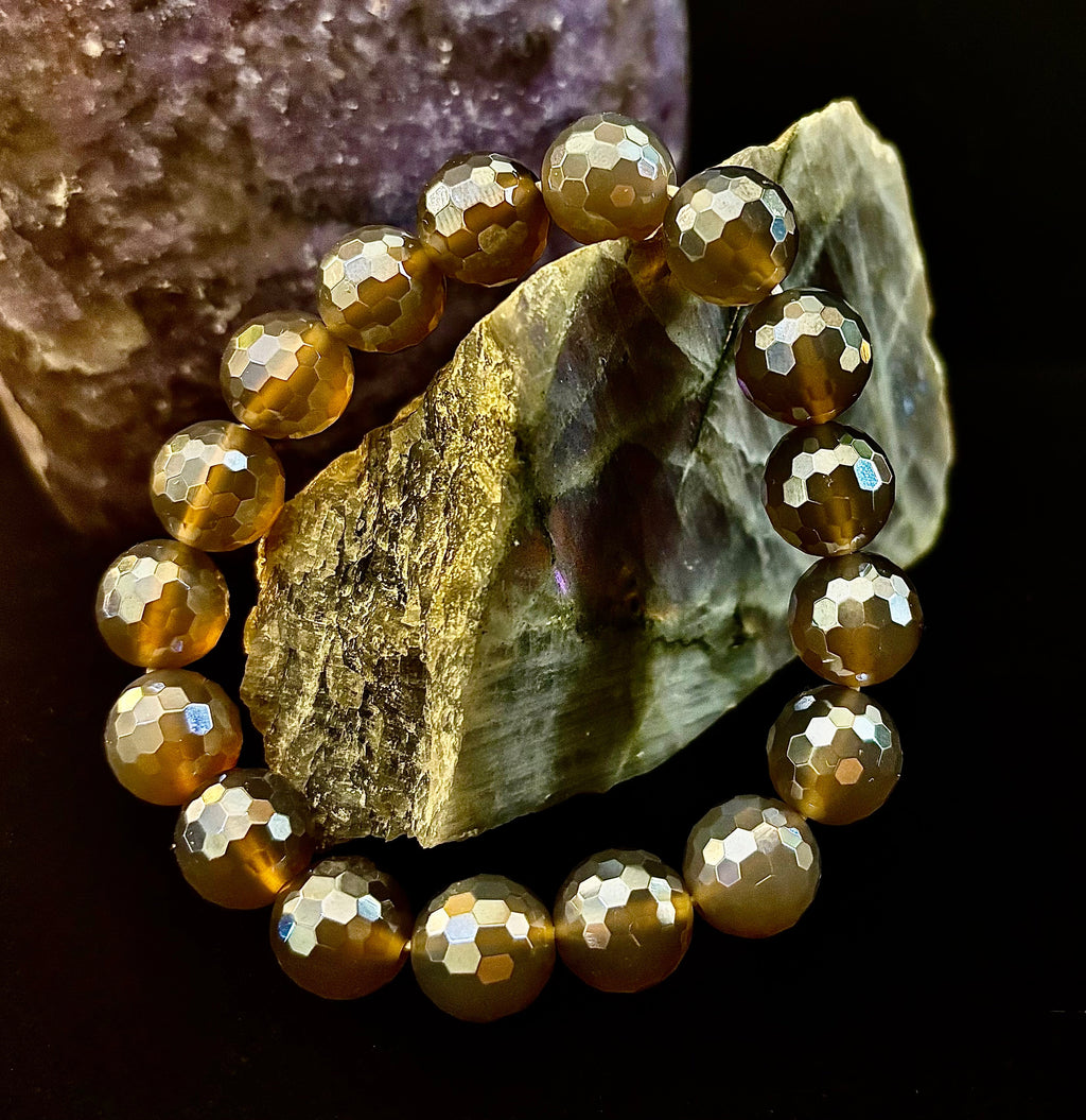 I Feel So Free - Mystic Agate 12mm Faceted Bracelet