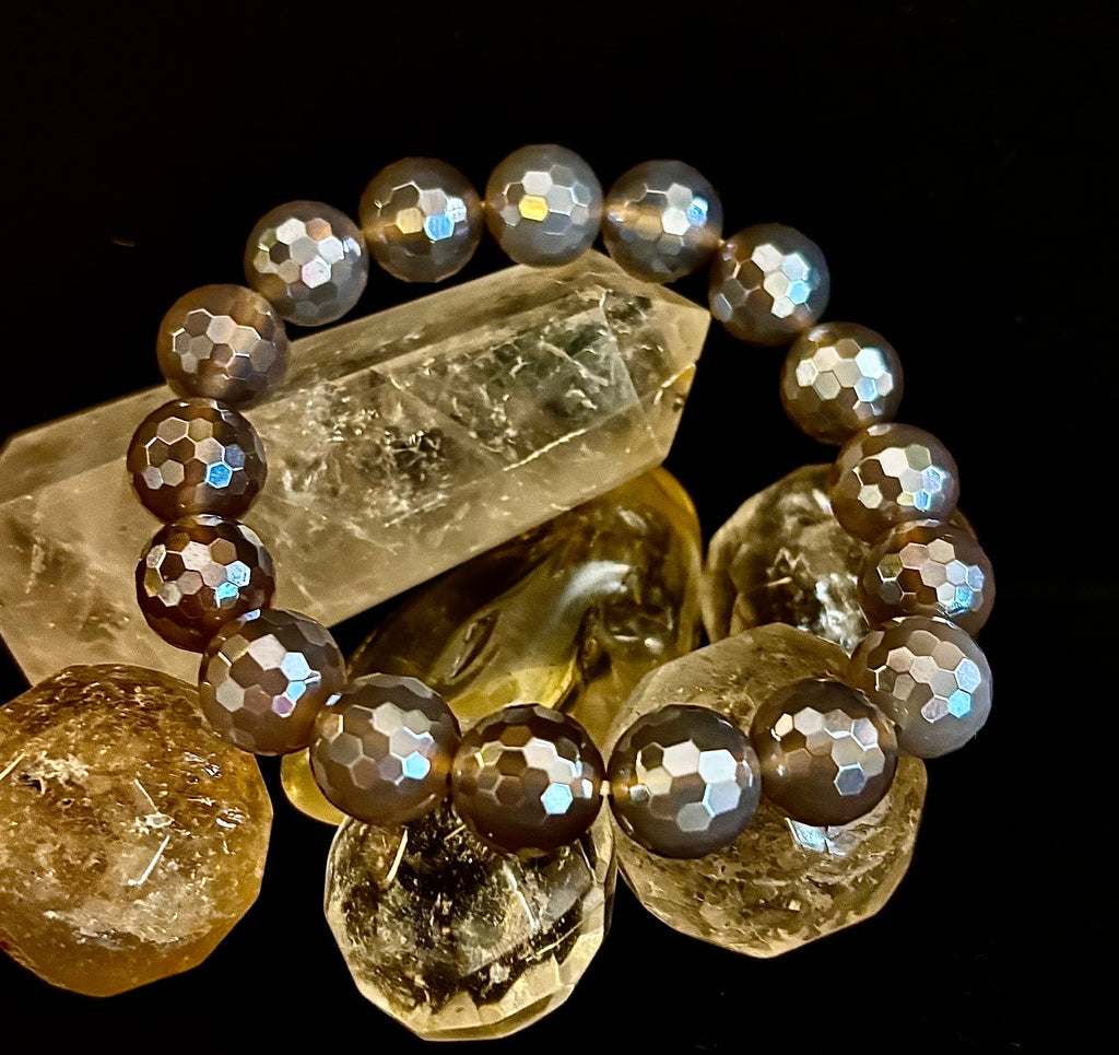 I Feel So Free - Mystic Agate 12mm Faceted Bracelet