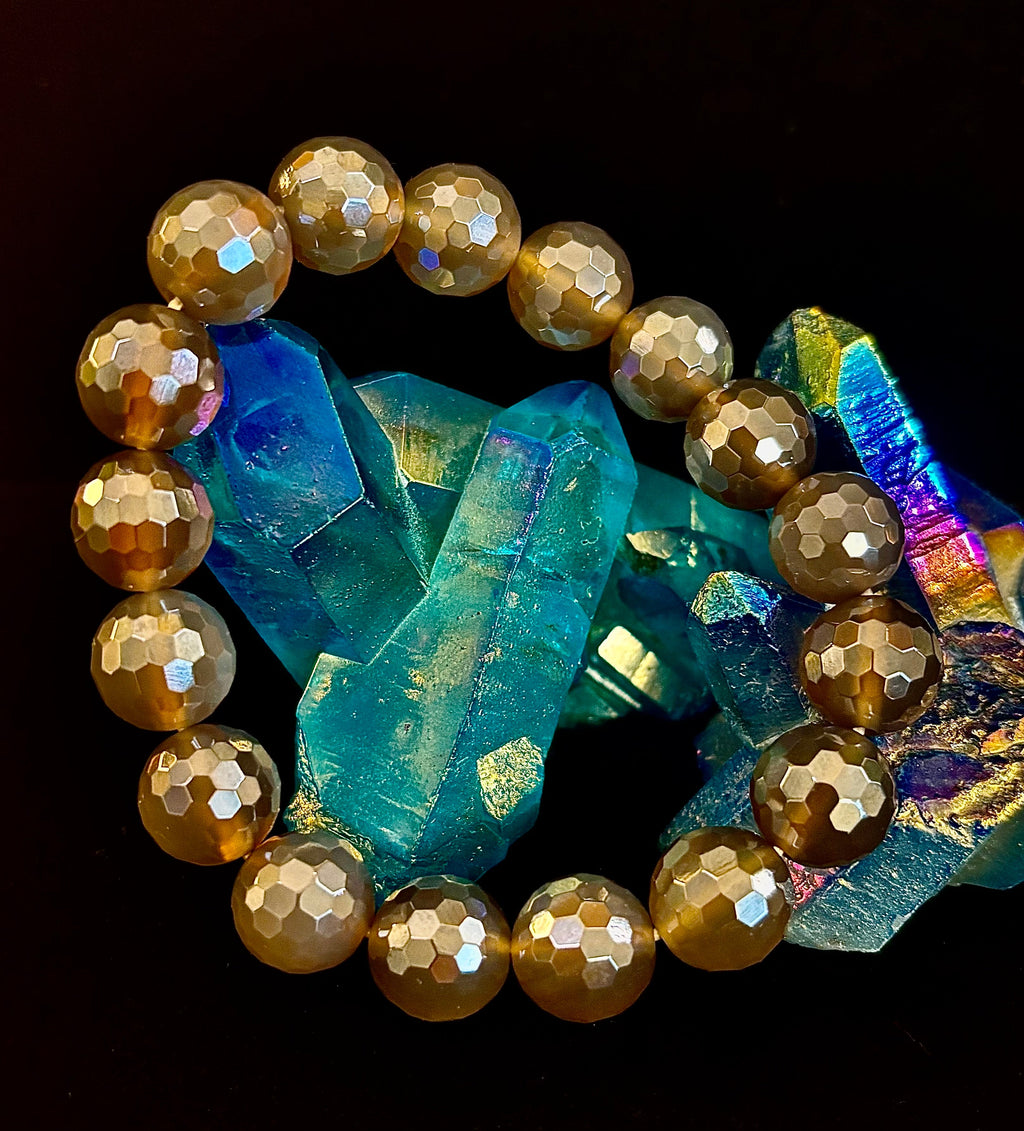 I Feel So Free - Mystic Agate 12mm Faceted Bracelet