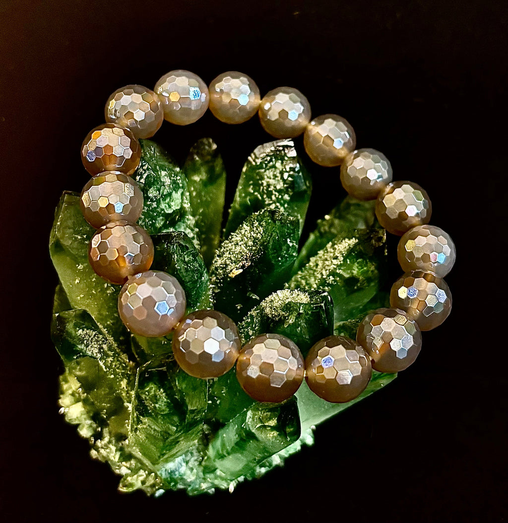 I Feel So Free - Mystic Agate 12mm Faceted Bracelet