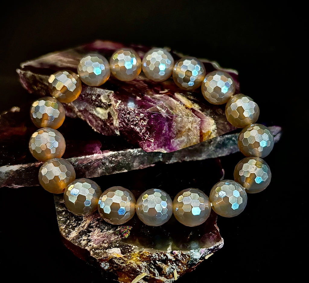 I Feel So Free - Mystic Agate 12mm Faceted Bracelet