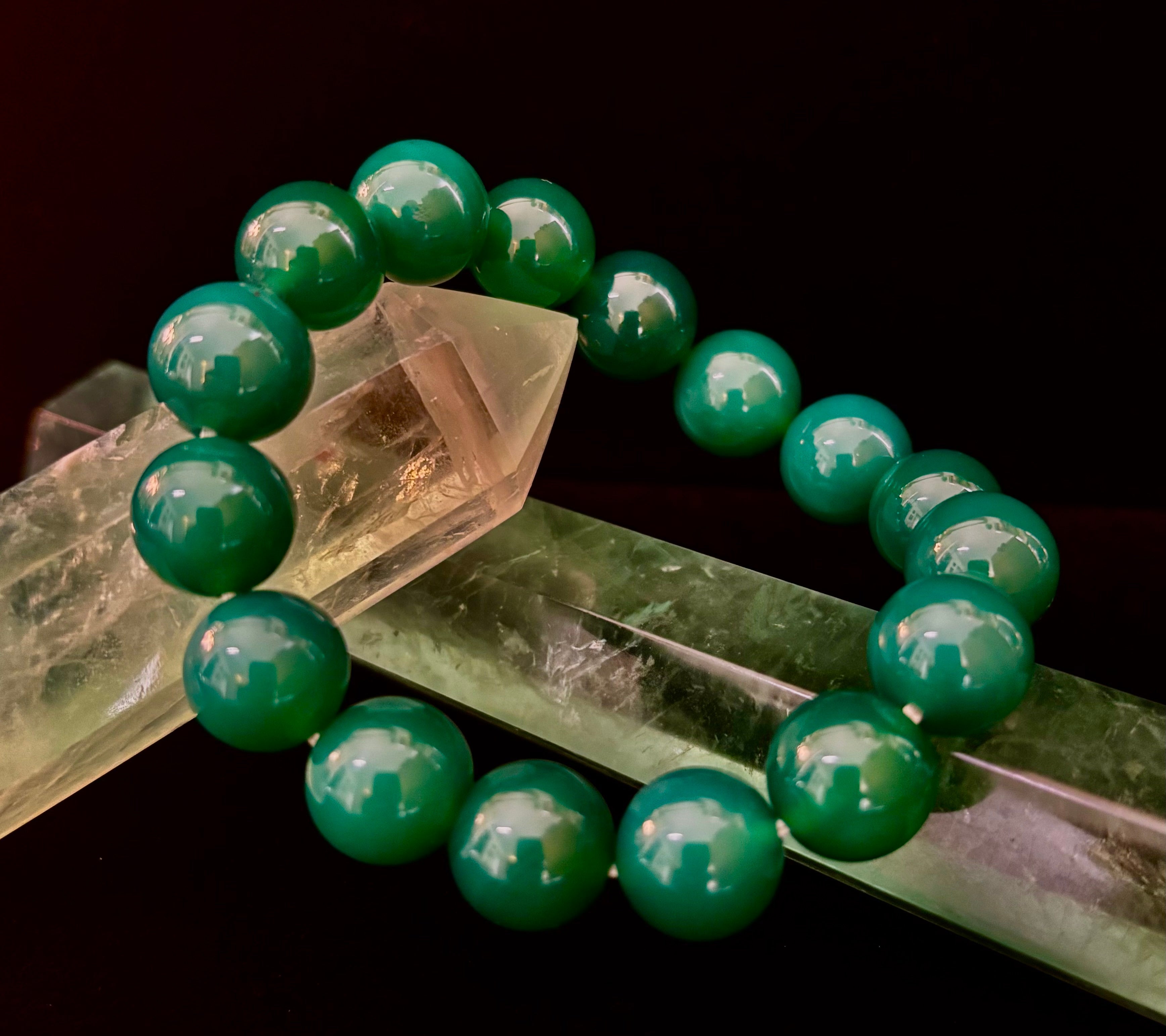 Growing Forward -Natural Chrysoprase 12mm Bracelet